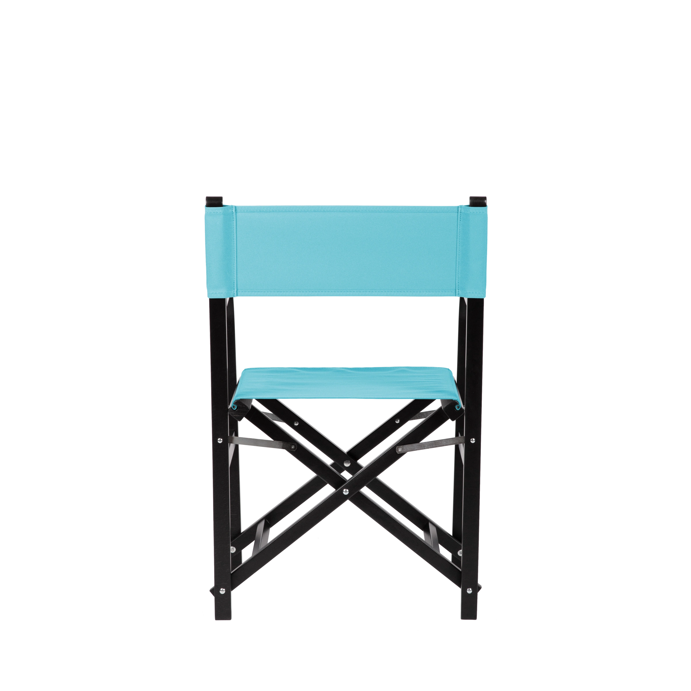 Regiestuhl George aus schwarzem Buchenholz mit hellblauem Bezug, Rückansicht
#Classic | Set (Farbe)_hellblau