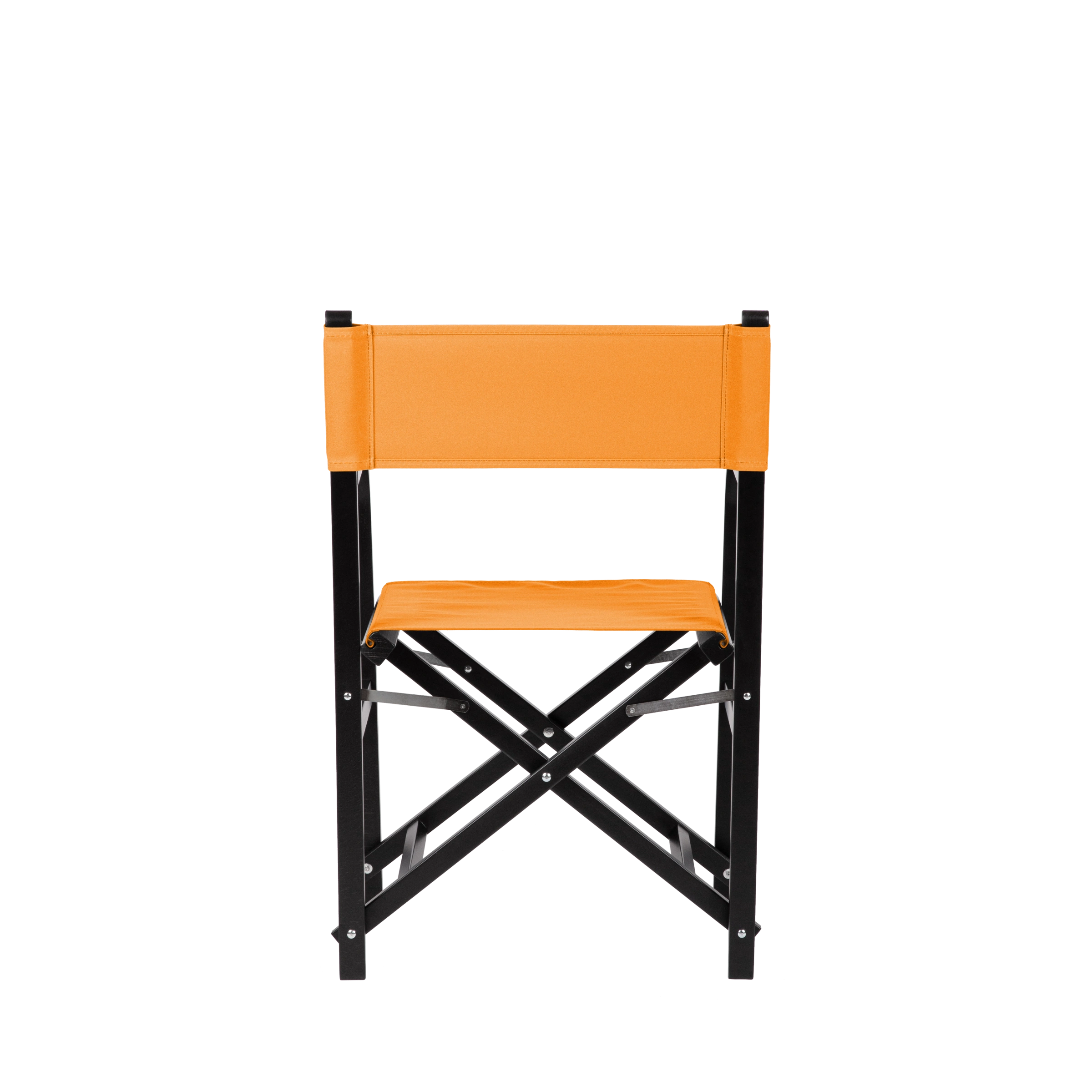 Regiestuhl George aus schwarzem Buchenholz mit Bezug in mandarine, Rückansicht
#Classic | Set (Farbe)_mandarine