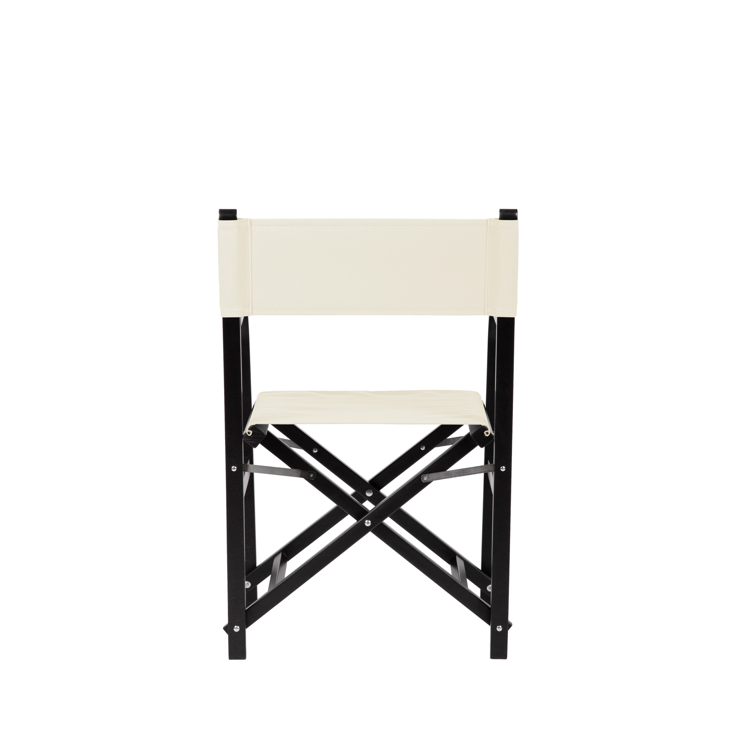 Regiestuhl George aus schwarzem Buchenholz mit naturfarbenem Bezug, Rückansicht
#Classic | Set (Farbe)_natur