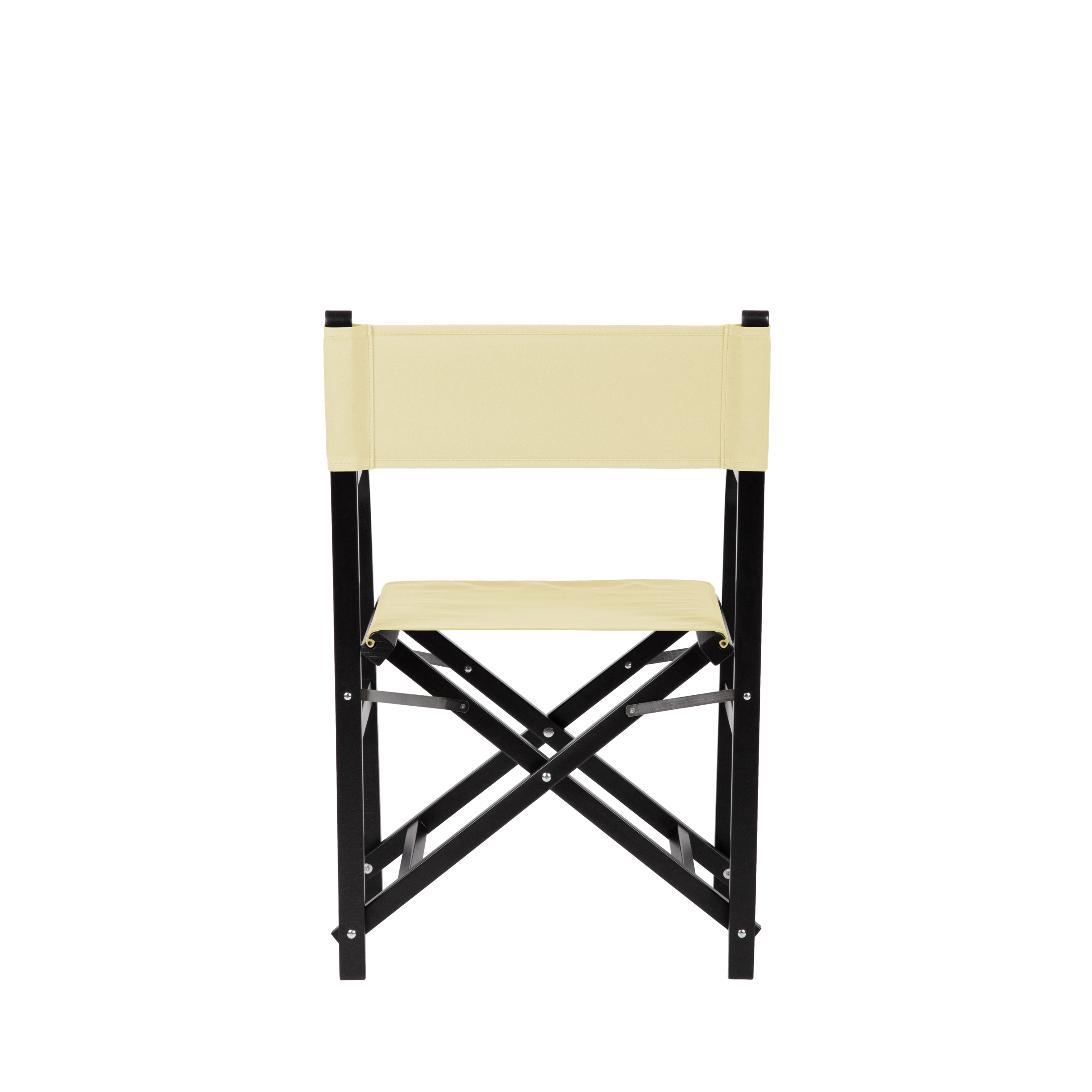 Regiestuhl George aus schwarzem Buchenholz mit Bezug in vanille, Rückansicht
#Classic | Set (Farbe)_vanille