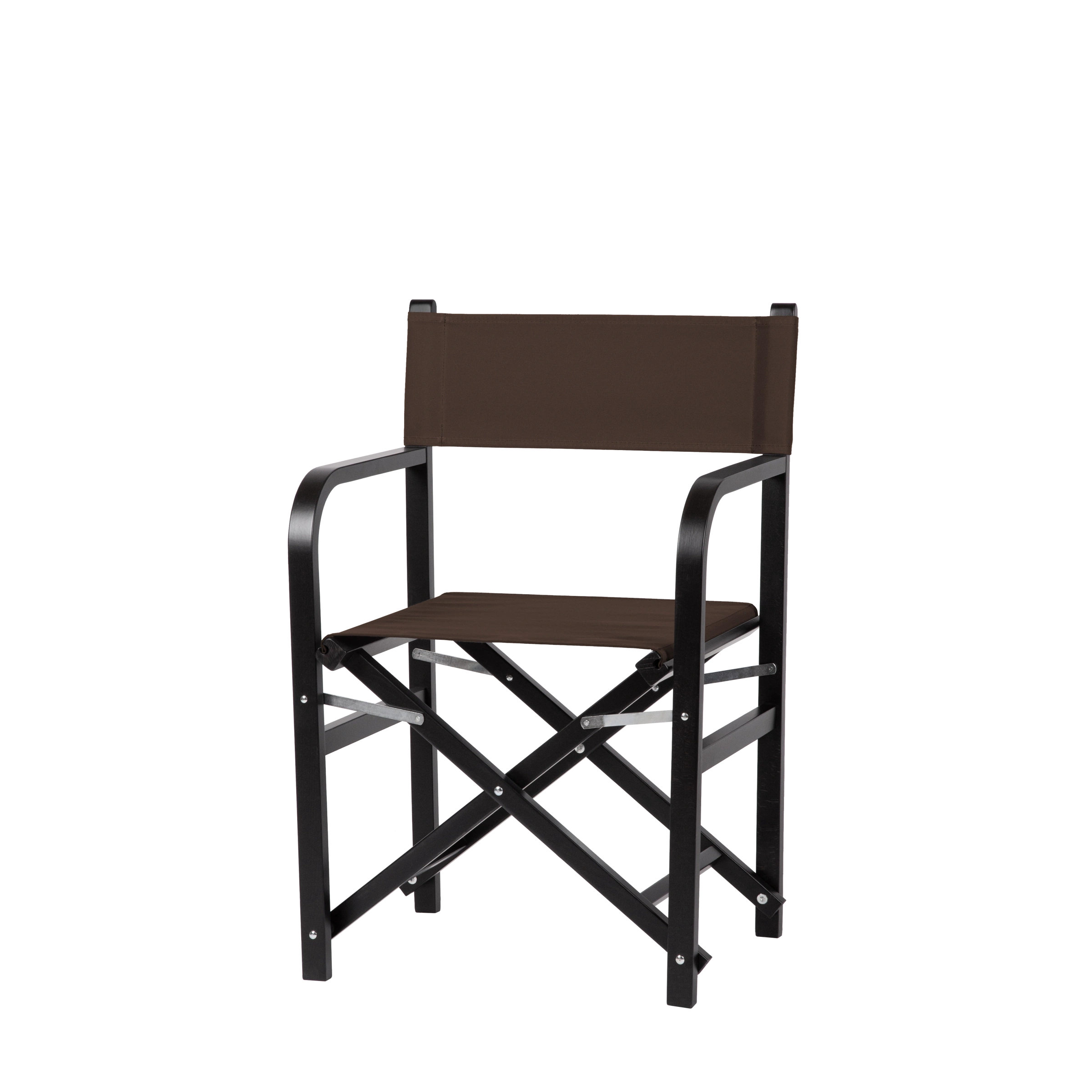 Regiestuhl George aus schwarzem Buchenholz mit Bezug in caffé, Seitenansicht
#Classic | Set (Farbe)_caffé