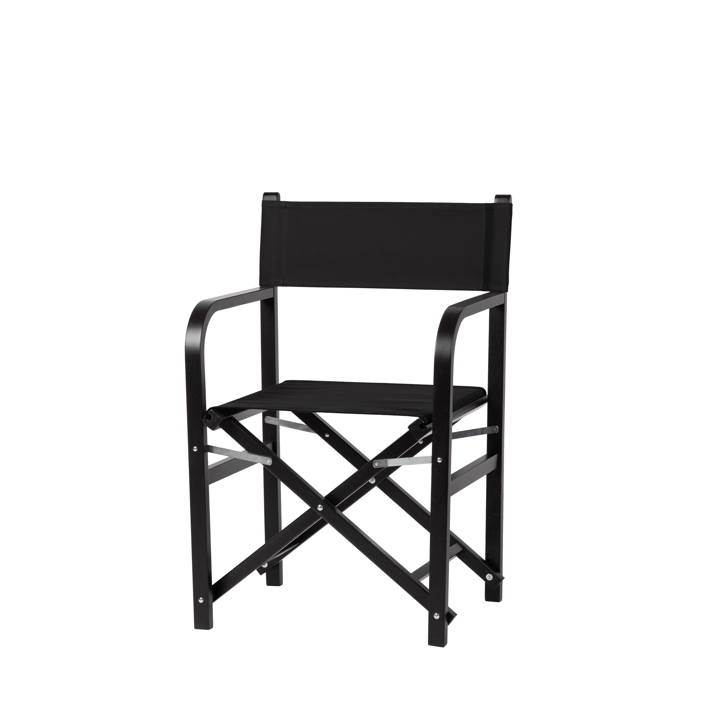 Regiestuhl George aus schwarzem Buchenholz mit schwarzem Bezug, Seitenansicht
#Classic | Set (Farbe)_schwarz