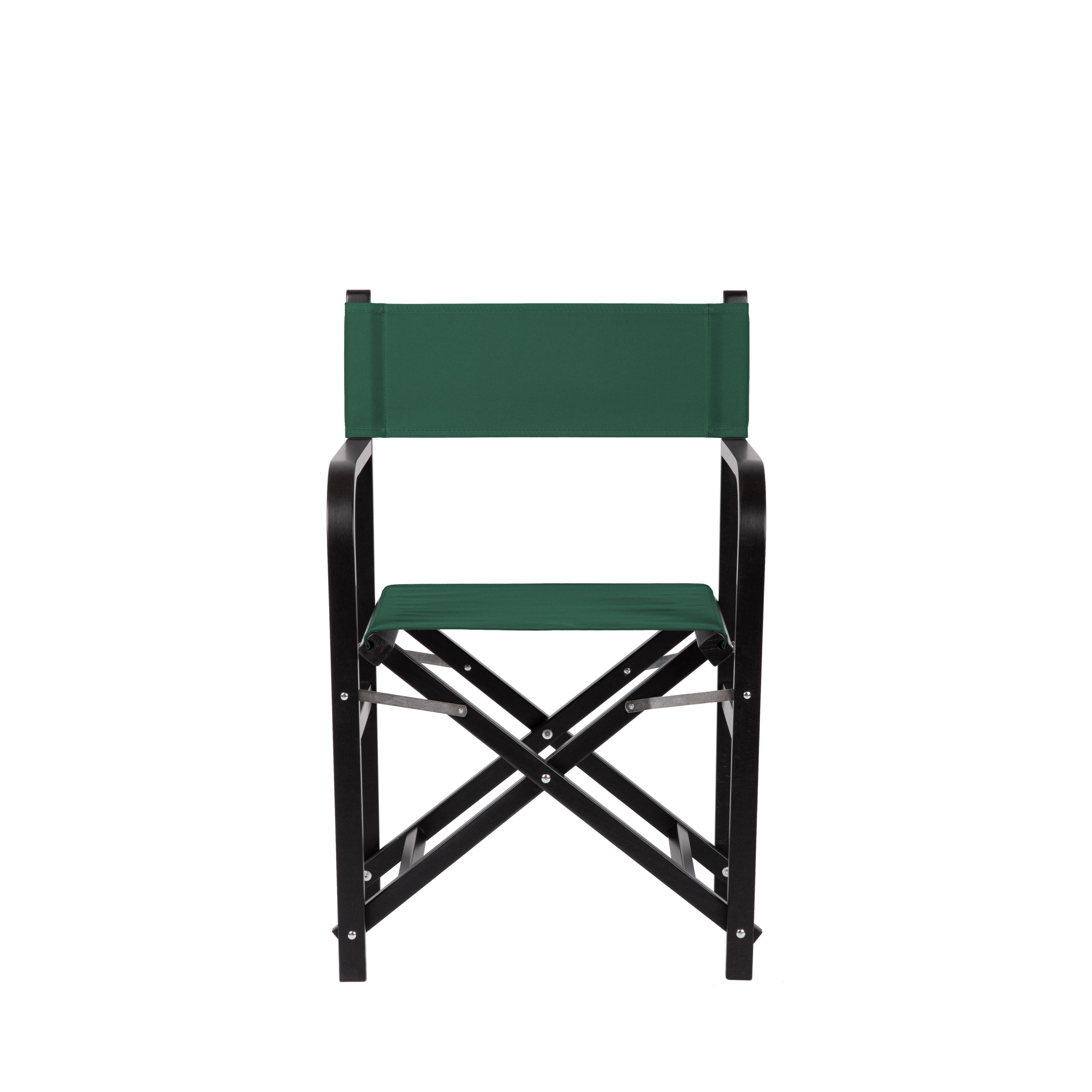 Regiestuhl George aus schwarzem Buchenholz mit dunkelgrünem Bezug, Frontalansicht
#Classic | Set (Farbe)_dunkelgrün