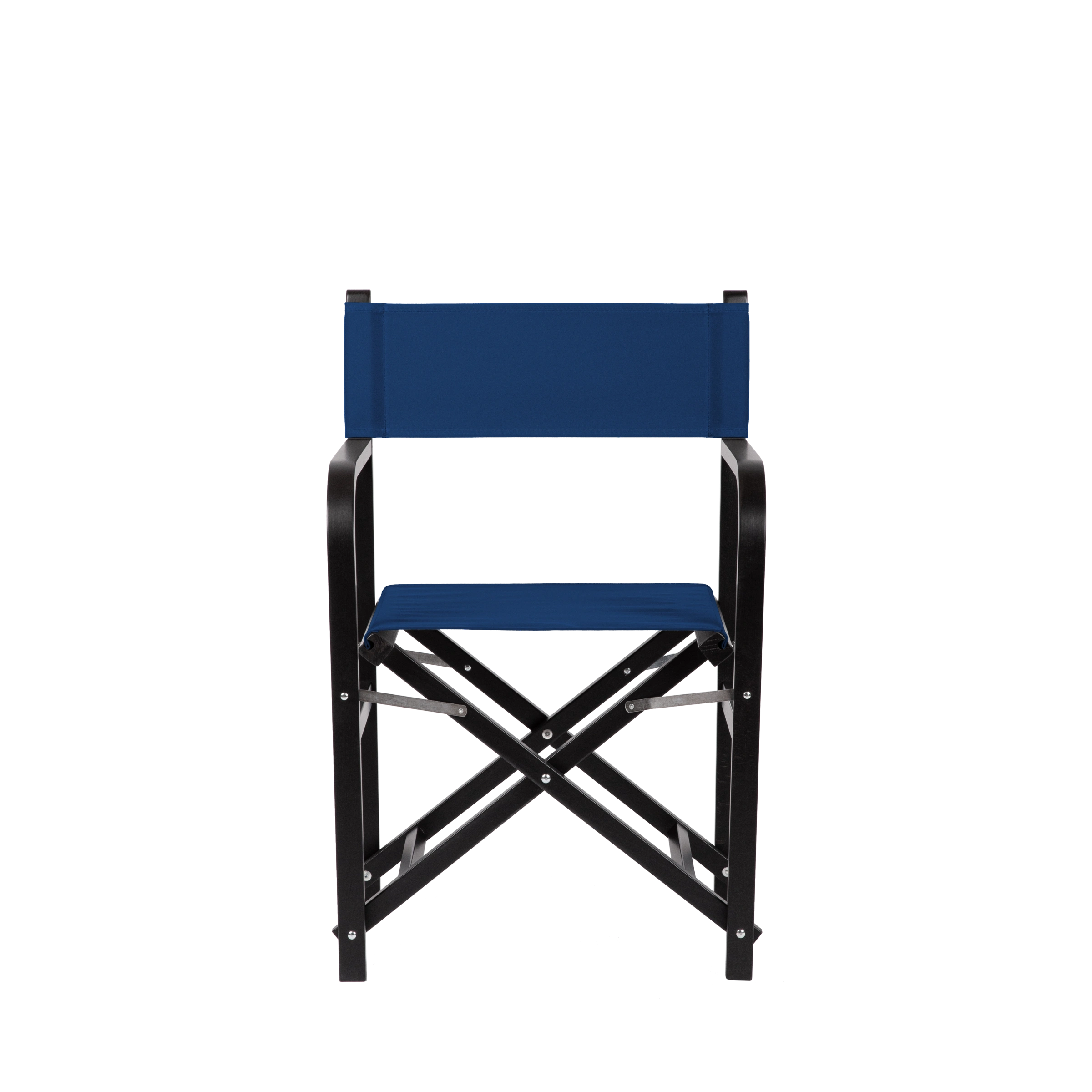 Regiestuhl George aus schwarzem Buchenholz mit Bezug in marine, Frontalansicht
#Classic | Set (Farbe)_marine