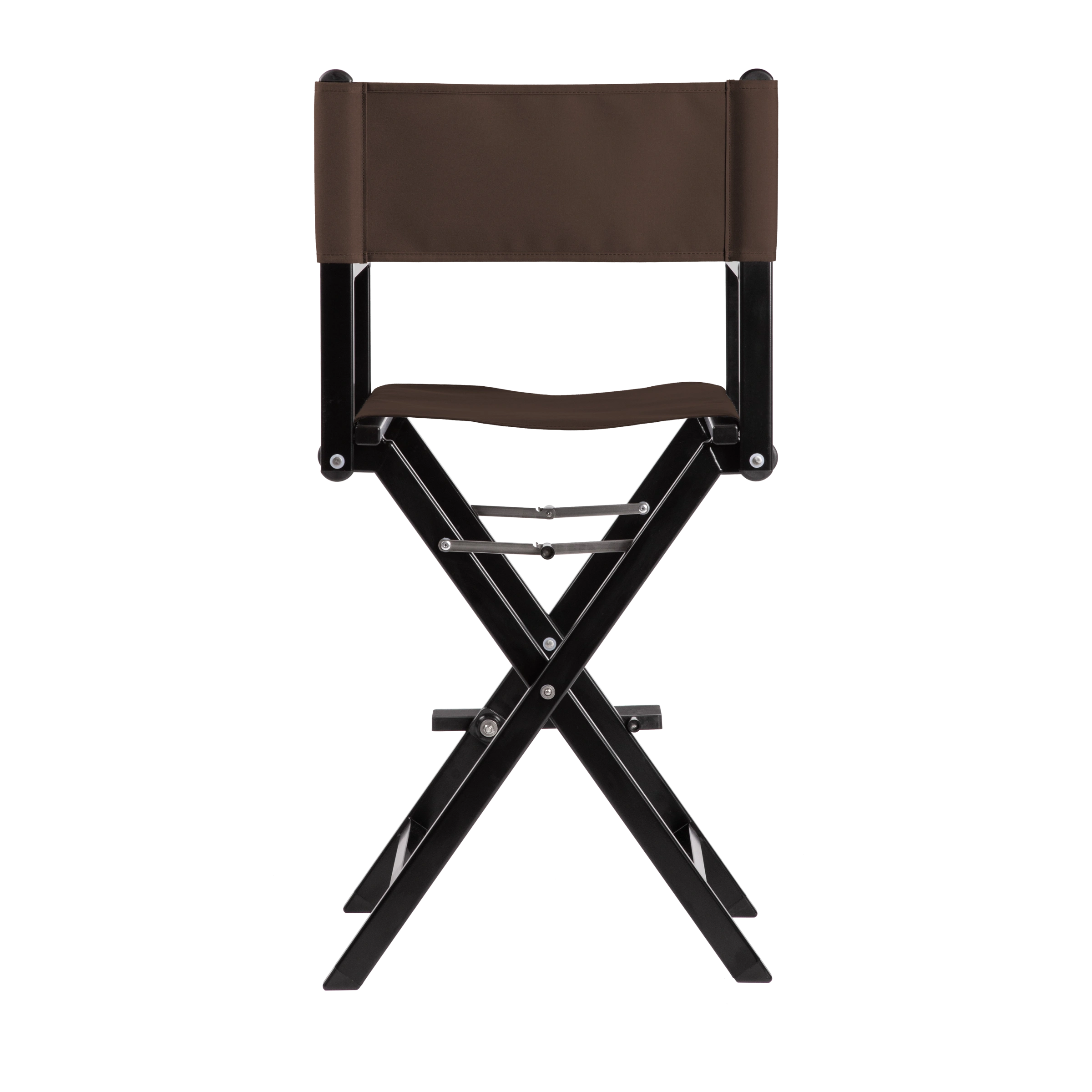 Regiestuhl Kelly aus schwarzem Aluminium mit Bezug in caffé, Rückansicht
#Alu | Set (Farbe)_caffé