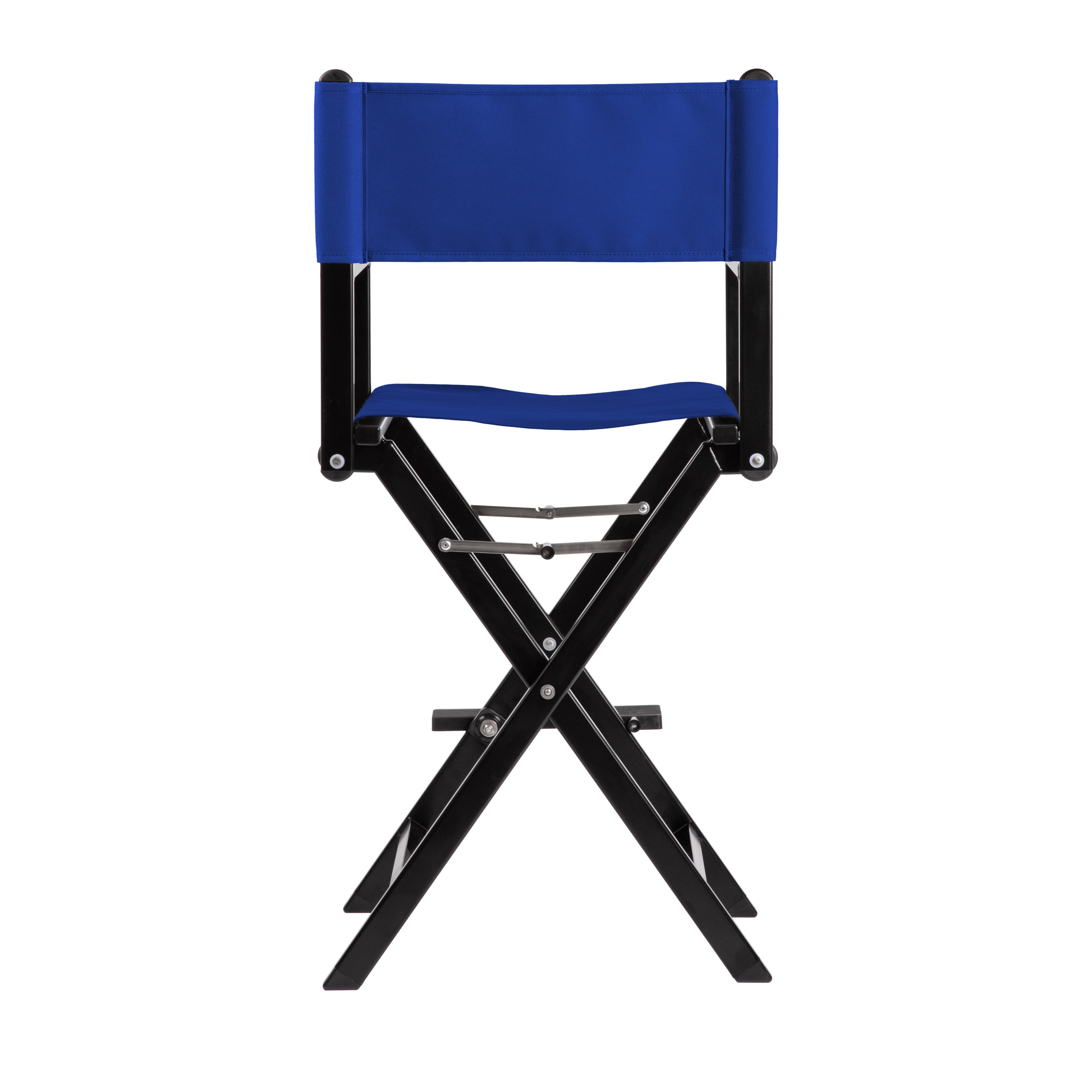 Regiestuhl Kelly aus schwarzem Aluminium mit dunkelblauem Bezug, Rückansicht
#Alu | Set (Farbe)_dunkelblau