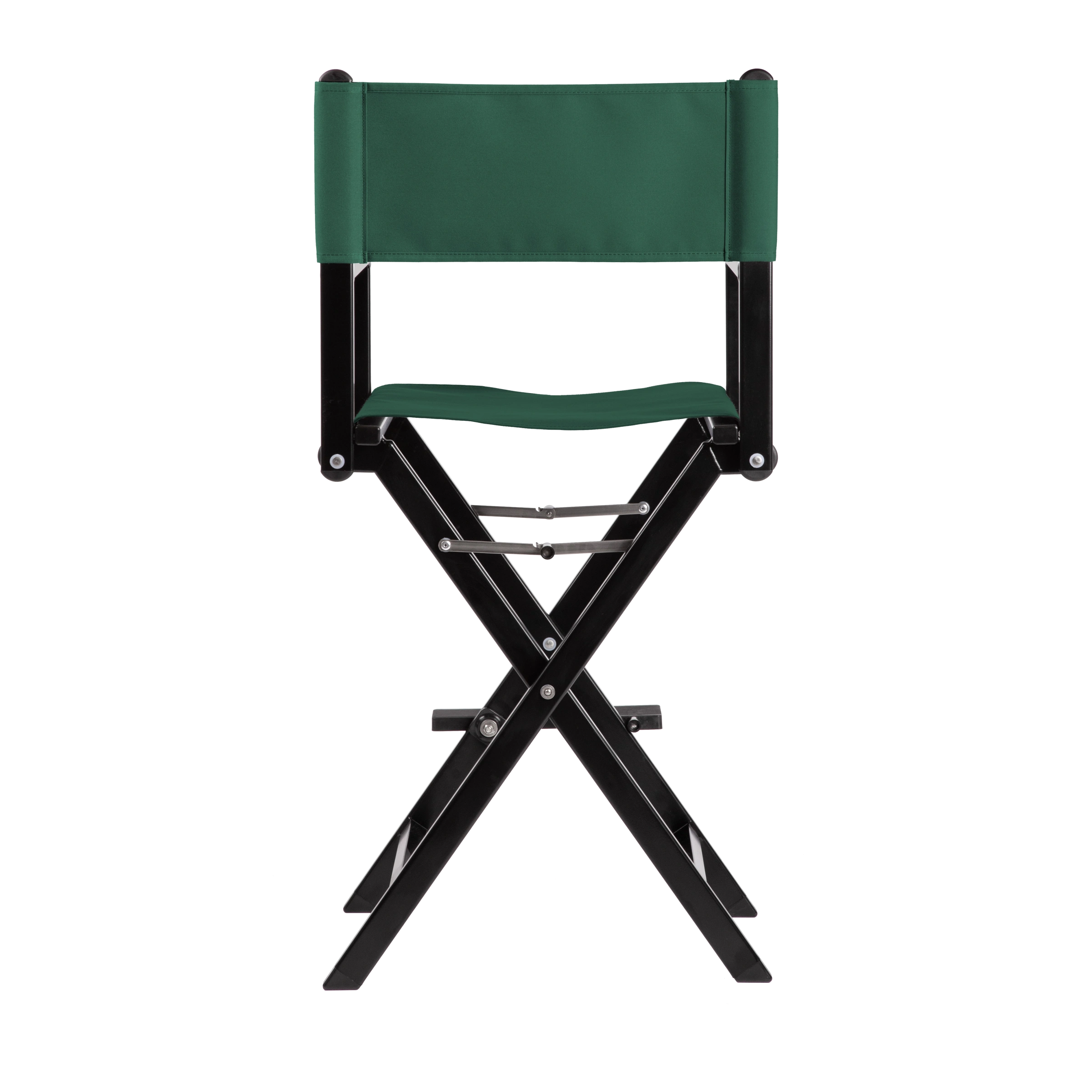 Regiestuhl Kelly aus schwarzem Aluminium mit dunkelgrünem Bezug, Rückansicht
#Alu | Set (Farbe)_dunkelgrün