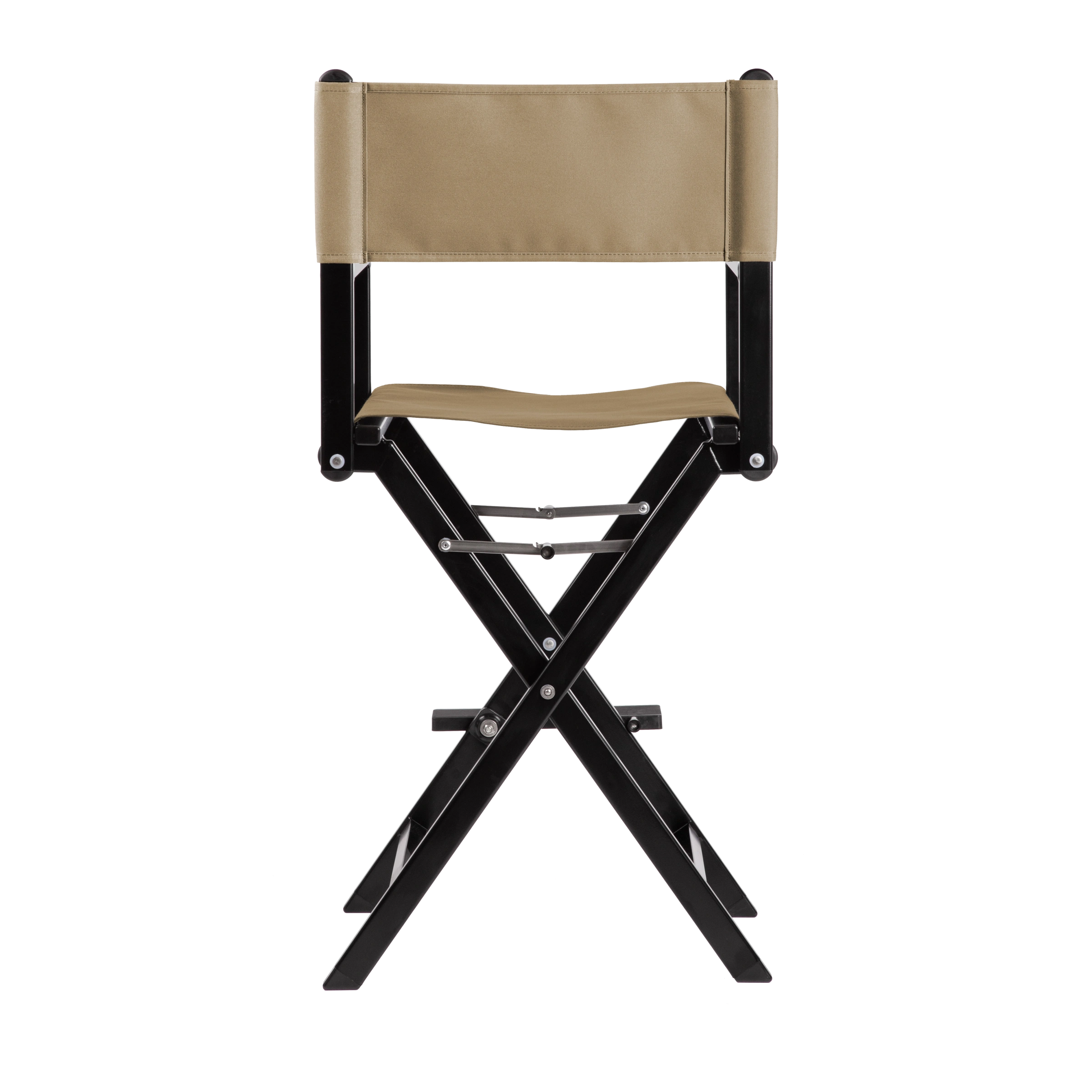 Regiestuhl Kelly aus schwarzem Aluminium mit Bezug in grau-beige, Rückansicht
#Alu | Set (Farbe)_grau-beige