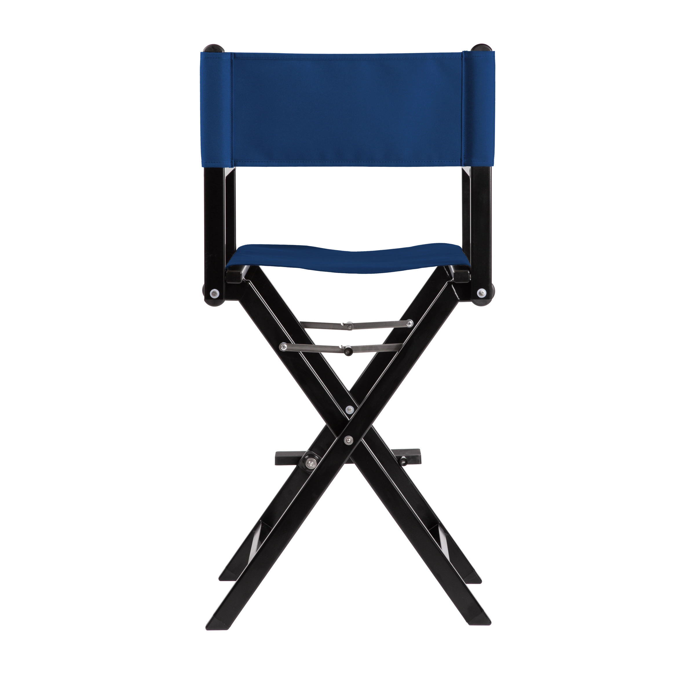 Regiestuhl Kelly aus schwarzem Aluminium mit Bezug in marine, Rückansicht
#Alu | Set (Farbe)_marine