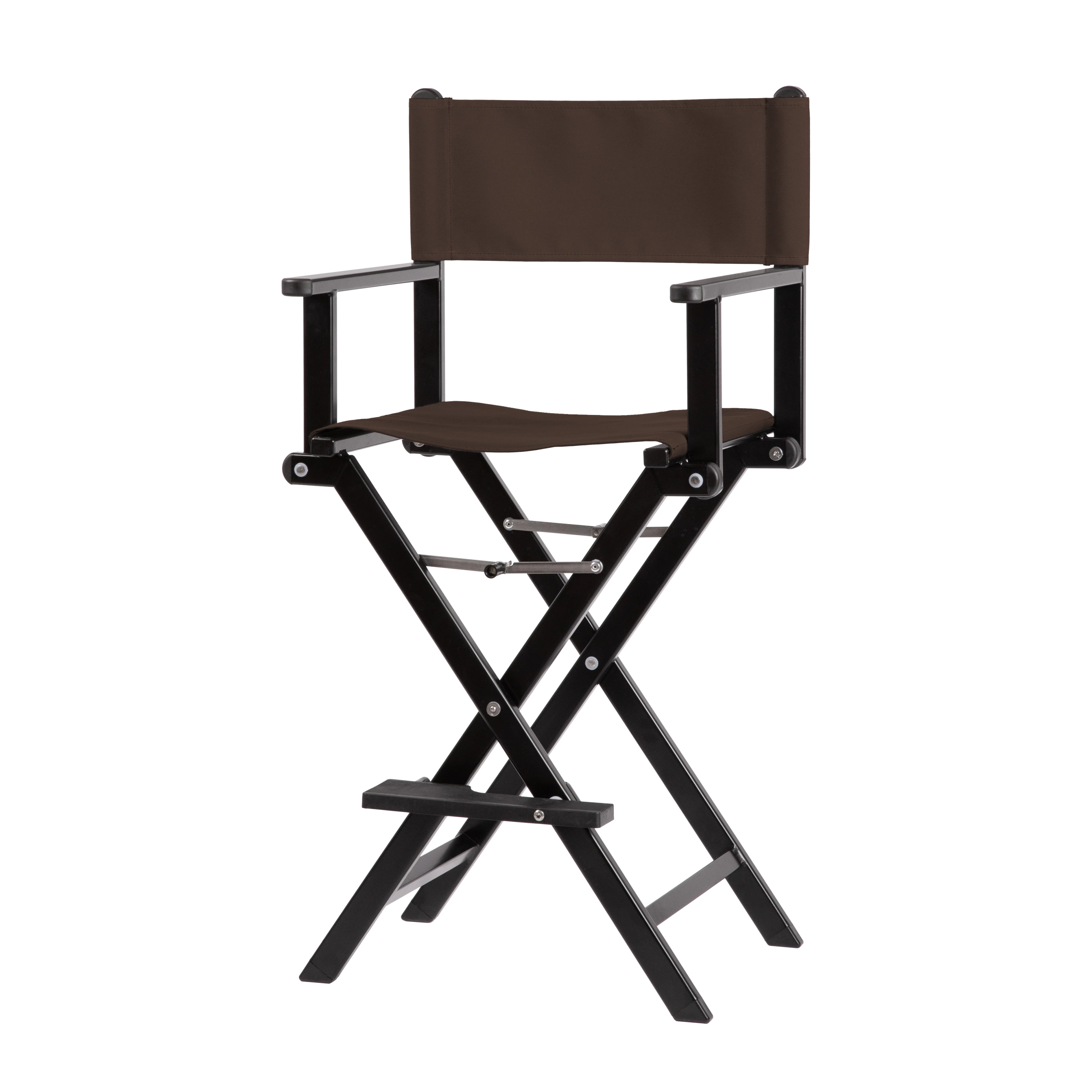 Regiestuhl Kelly aus schwarzem Aluminium mit Bezug in caffé, Seitenansicht
#Alu | Set (Farbe)_caffé