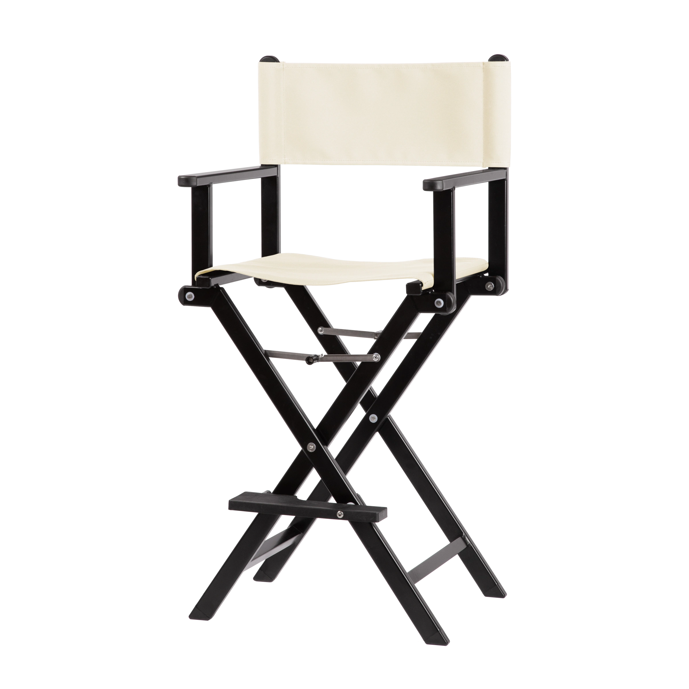 Regiestuhl Kelly aus schwarzem Aluminium mit naturfarbenem Bezug, Seitenansicht
#Alu | Set (Farbe)_natur