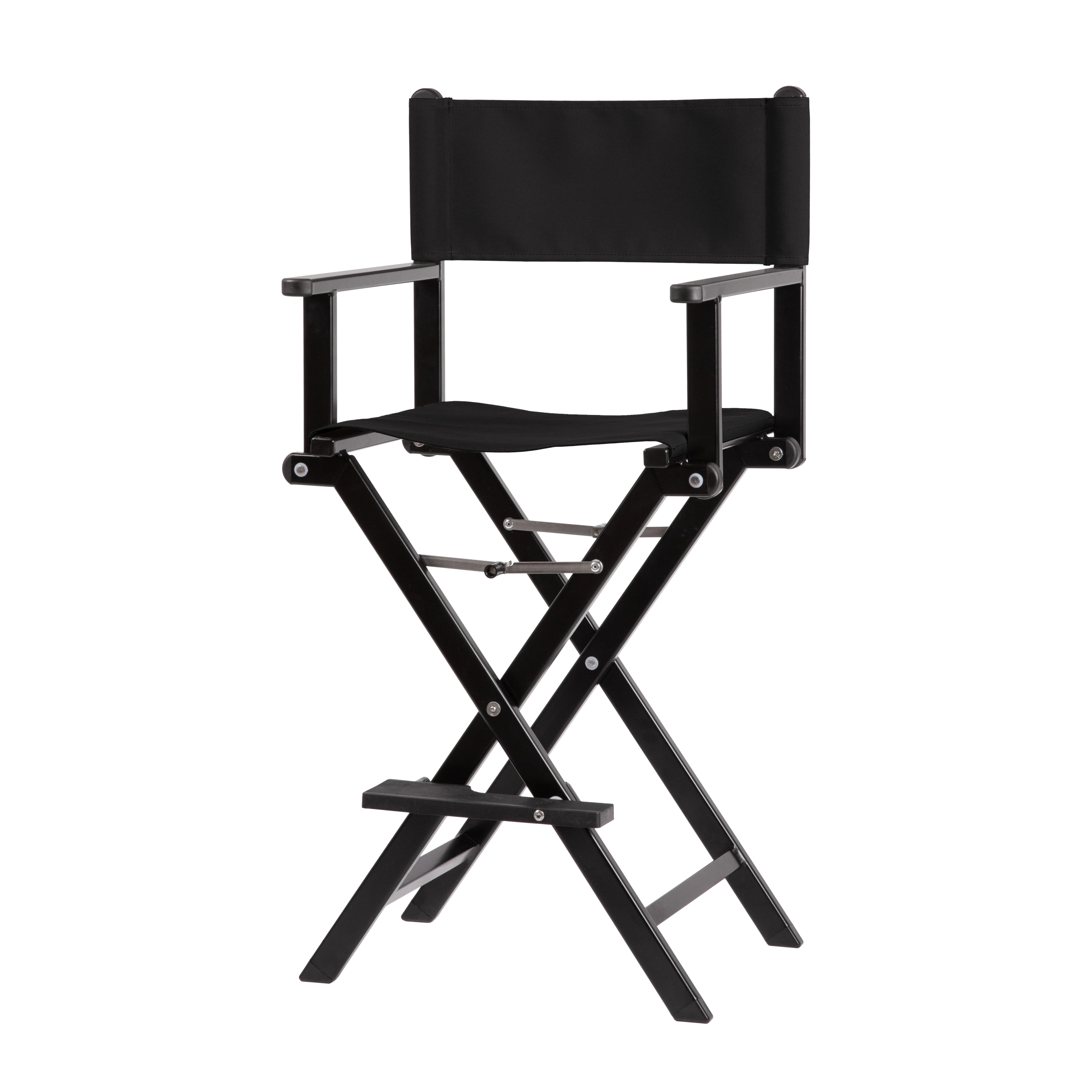 Regiestuhl Kelly aus schwarzem Aluminium mit schwarzem Bezug, Seitenansicht
#Alu | Set (Farbe)_schwarz