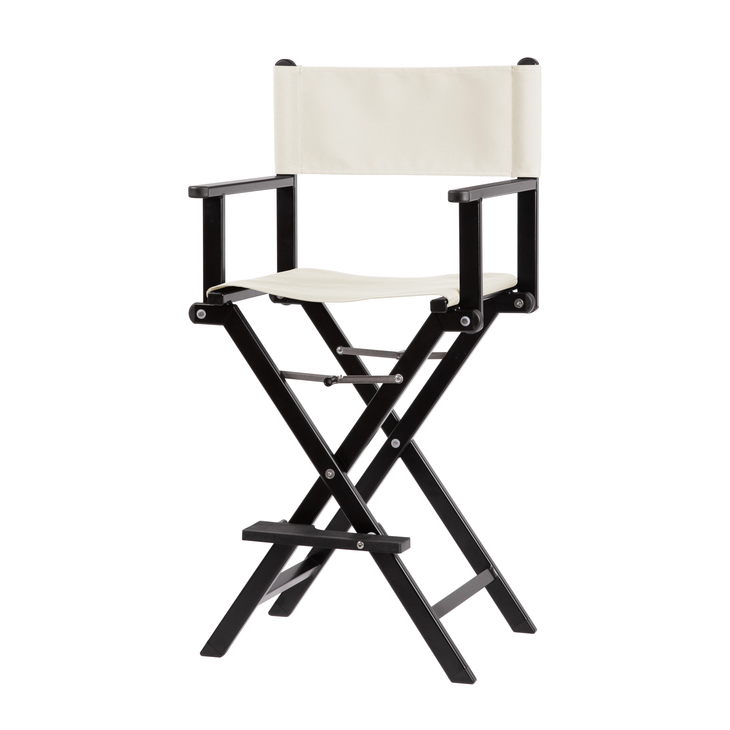 Regiestuhl Kelly aus schwarzem Aluminium mit weißem Bezug, Seitenansicht
#Alu | Set (Farbe)_weiß