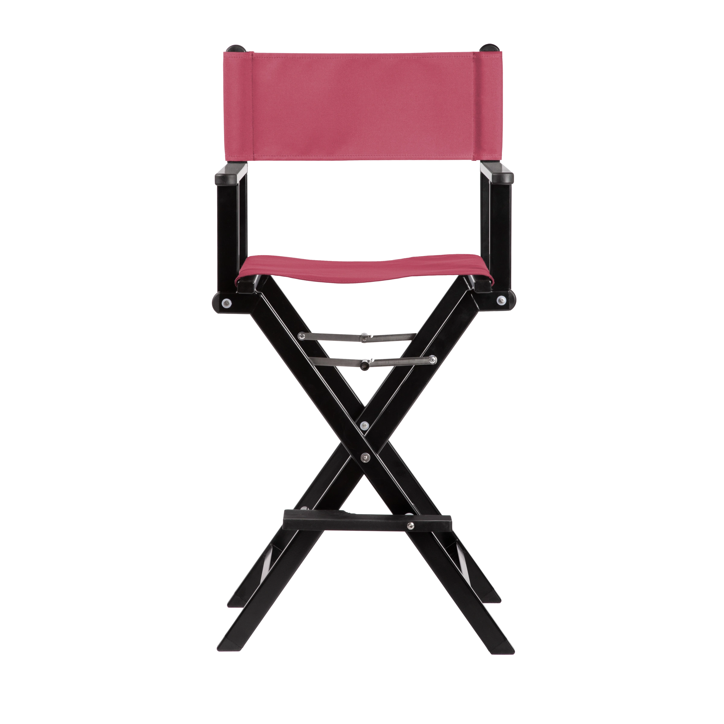 Regiestuhl Kelly aus schwarzem Aluminium mit Bezug in fuchsia, Frontalansicht
#Alu | Set (Farbe)_fuchsia