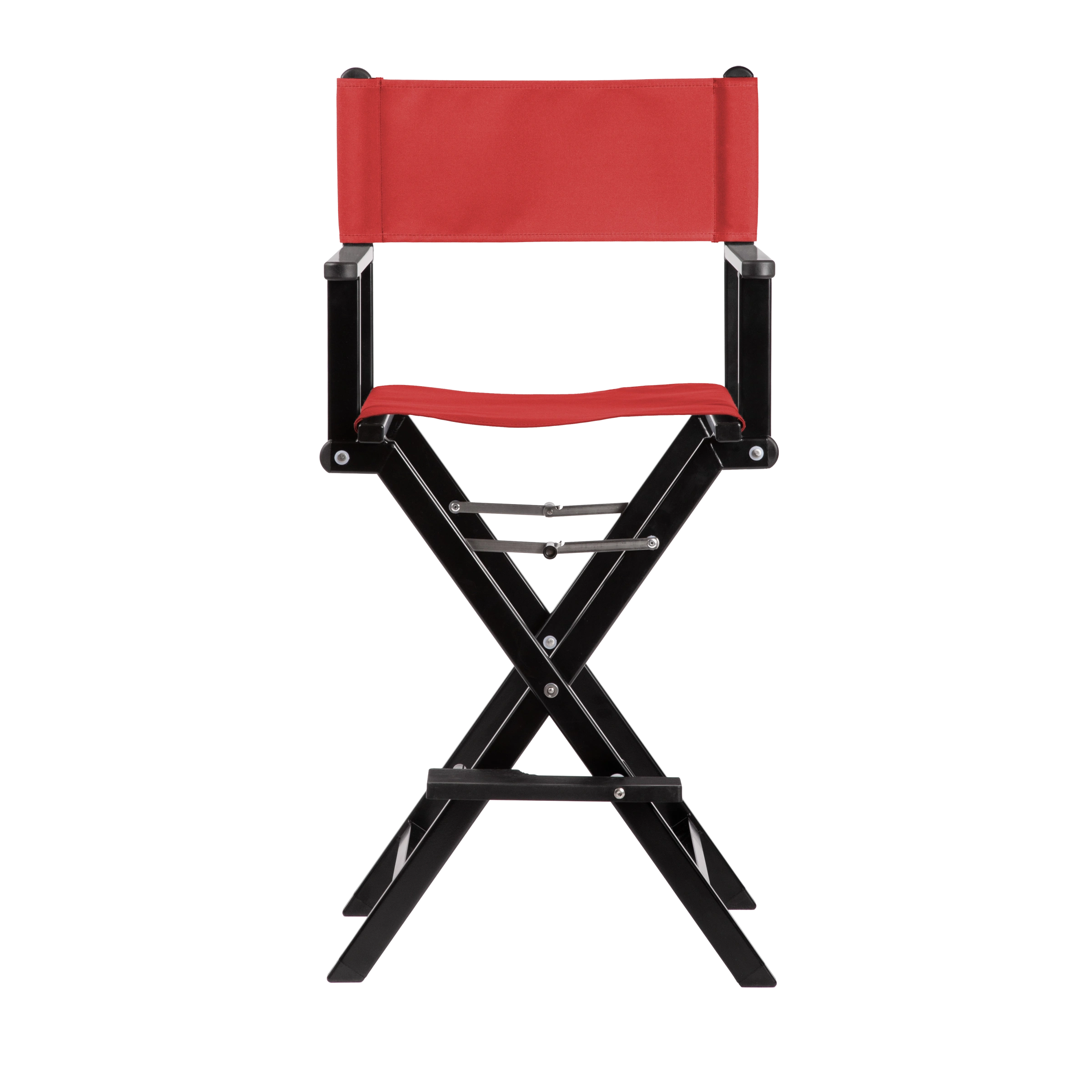 Regiestuhl Kelly aus schwarzem Aluminium mit Bezug in rivarot, Frontalansicht
#Alu | Set (Farbe)_rivarot