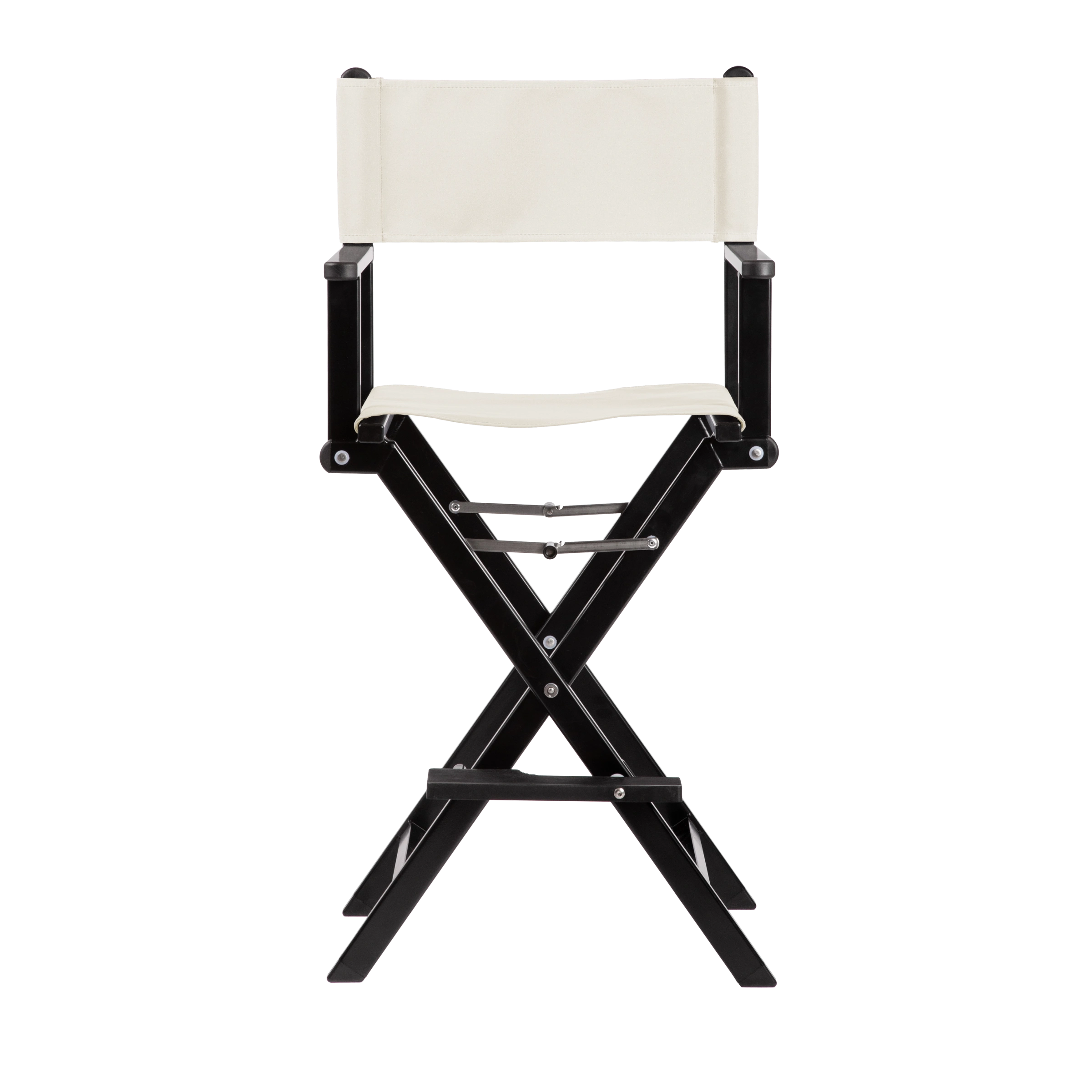 Regiestuhl Kelly aus schwarzem Aluminium mit weißem Bezug, Frontalansicht
#Alu | Set (Farbe)_weiß