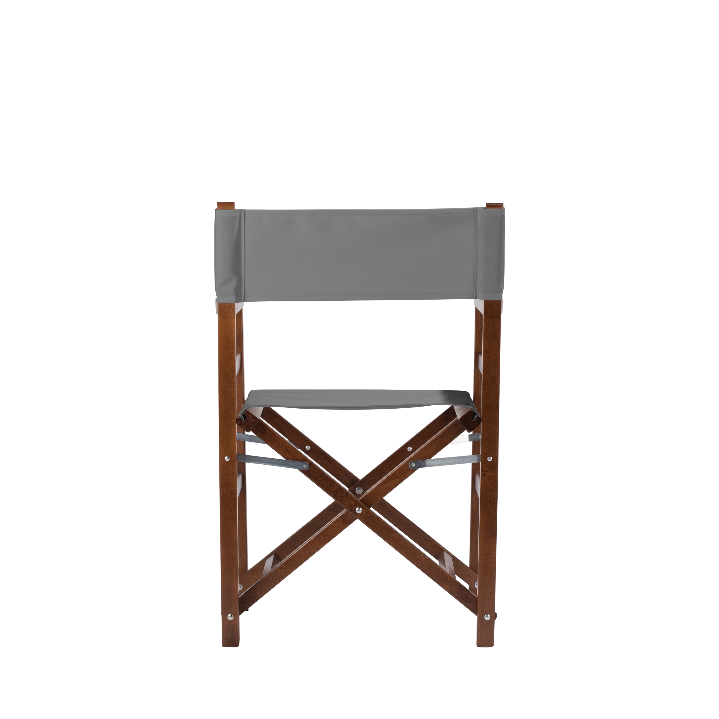 Regiestuhl Oscar aus braunem Buchenholz mit anthrazitem Bezug, Rückansicht
#Classic | Set (Farbe)_anthrazit