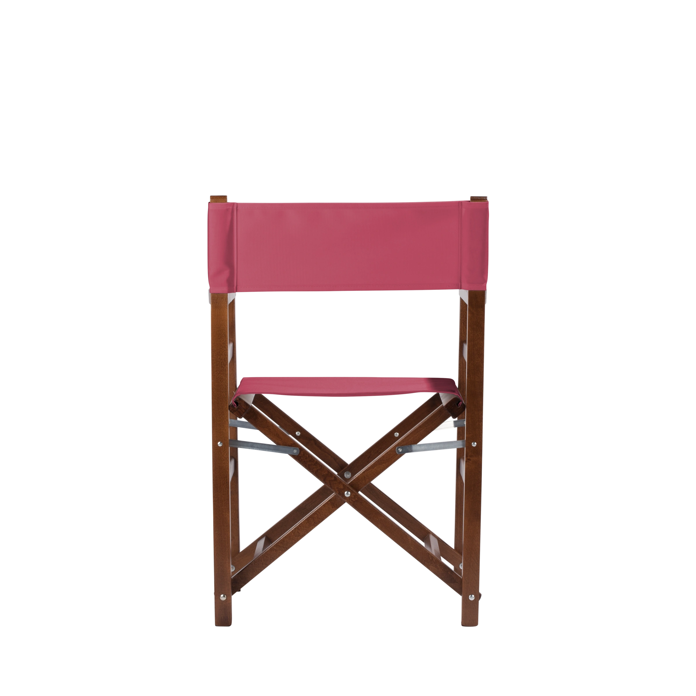 Regiestuhl Oscar aus braunem Buchenholz mit Bezug in fuchsia, Rückansicht
#Classic | Set (Farbe)_fuchsia