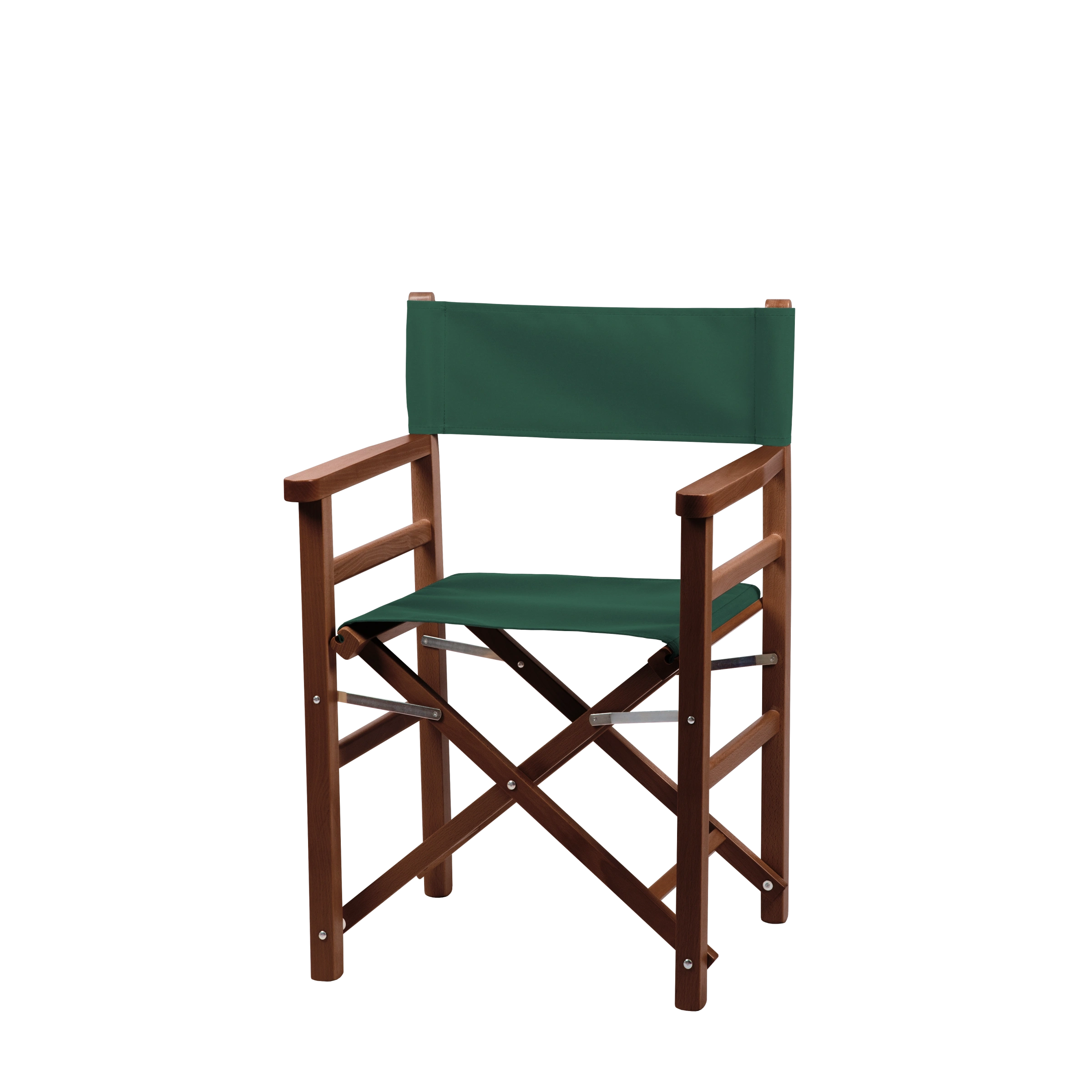 Regiestuhl Oscar aus braunem Buchenholz mit dunkelgrünem Bezug, Seitenansicht
#Classic | Set (Farbe)_dunkelgrün