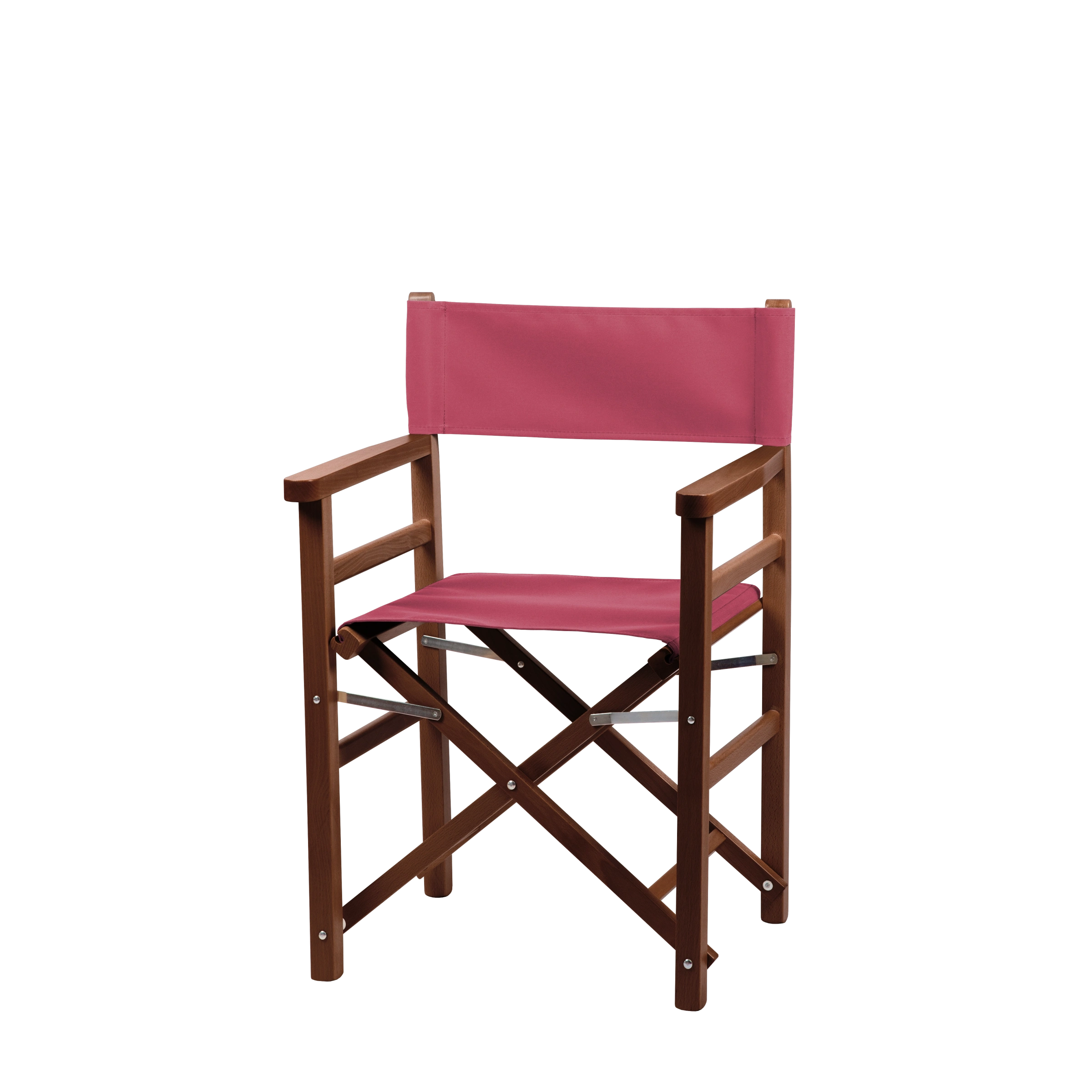 Regiestuhl Oscar aus braunem Buchenholz mit Bezug in fuchsia, Seitenansicht
#Classic | Set (Farbe)_fuchsia