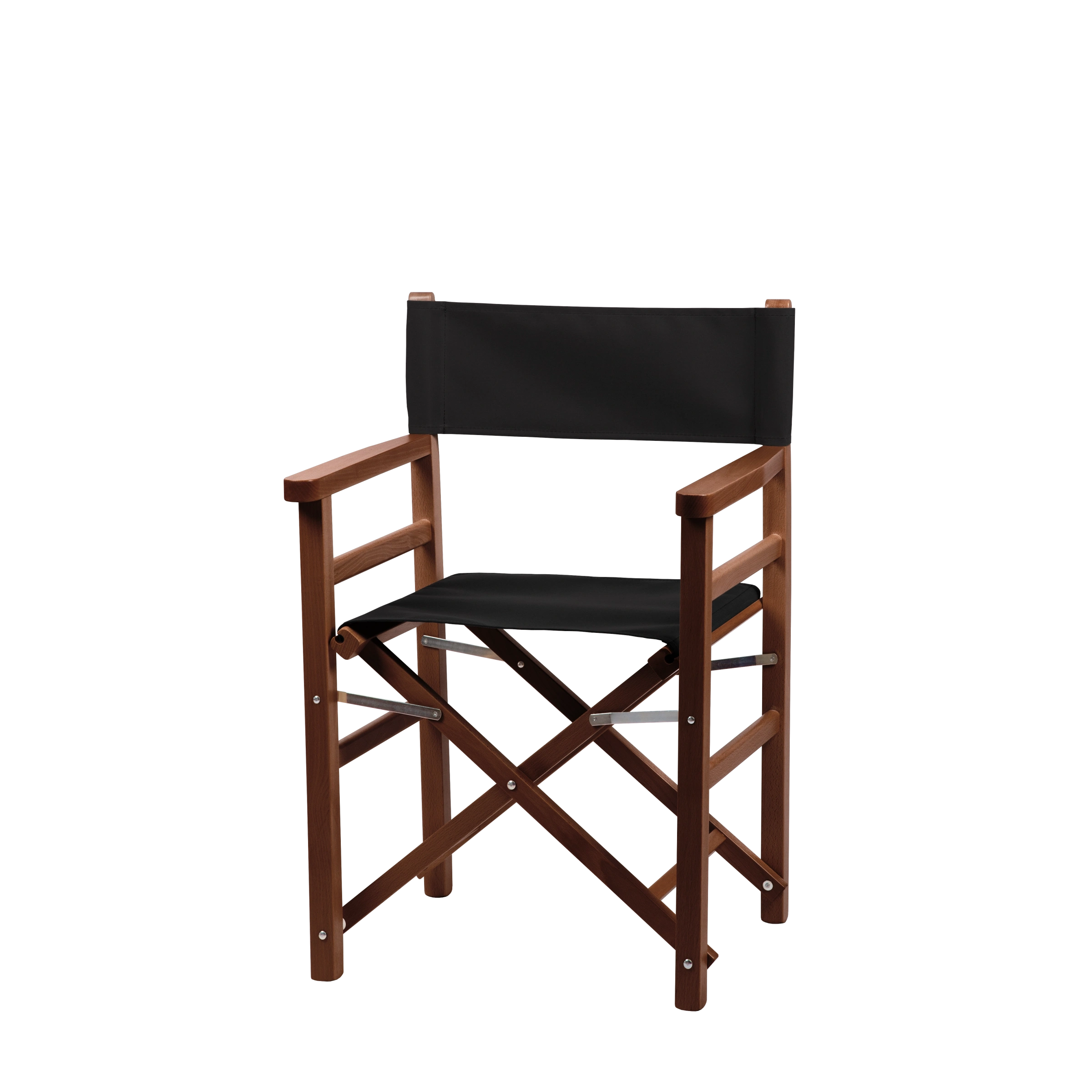 Regiestuhl Oscar aus braunem Buchenholz mit schwarzem Bezug, Seitenansicht
#Classic | Set (Farbe)_schwarz