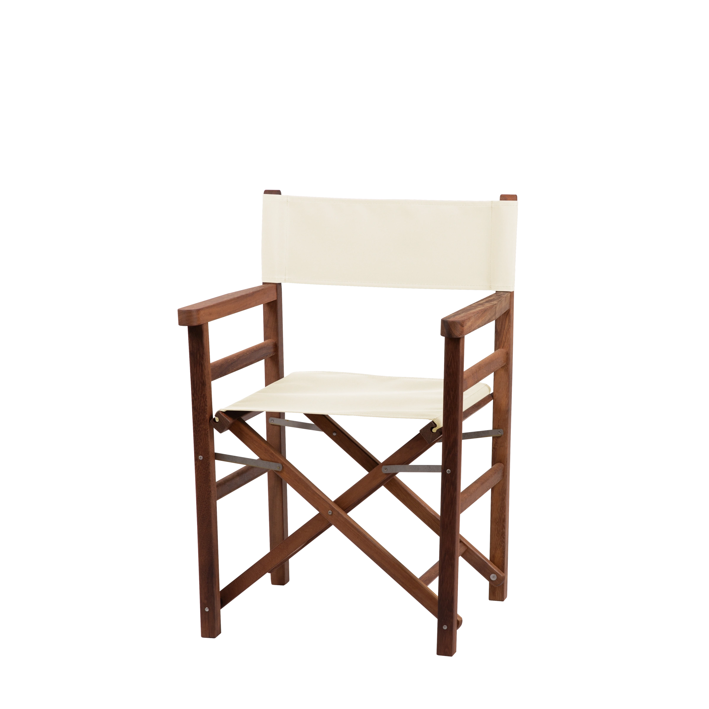 Regiestuhl Oscar aus Iroko-Holz Buchenholz mit naturfarbenem Bezug, Seitenansicht
#Classic | Set (Farbe)_natur