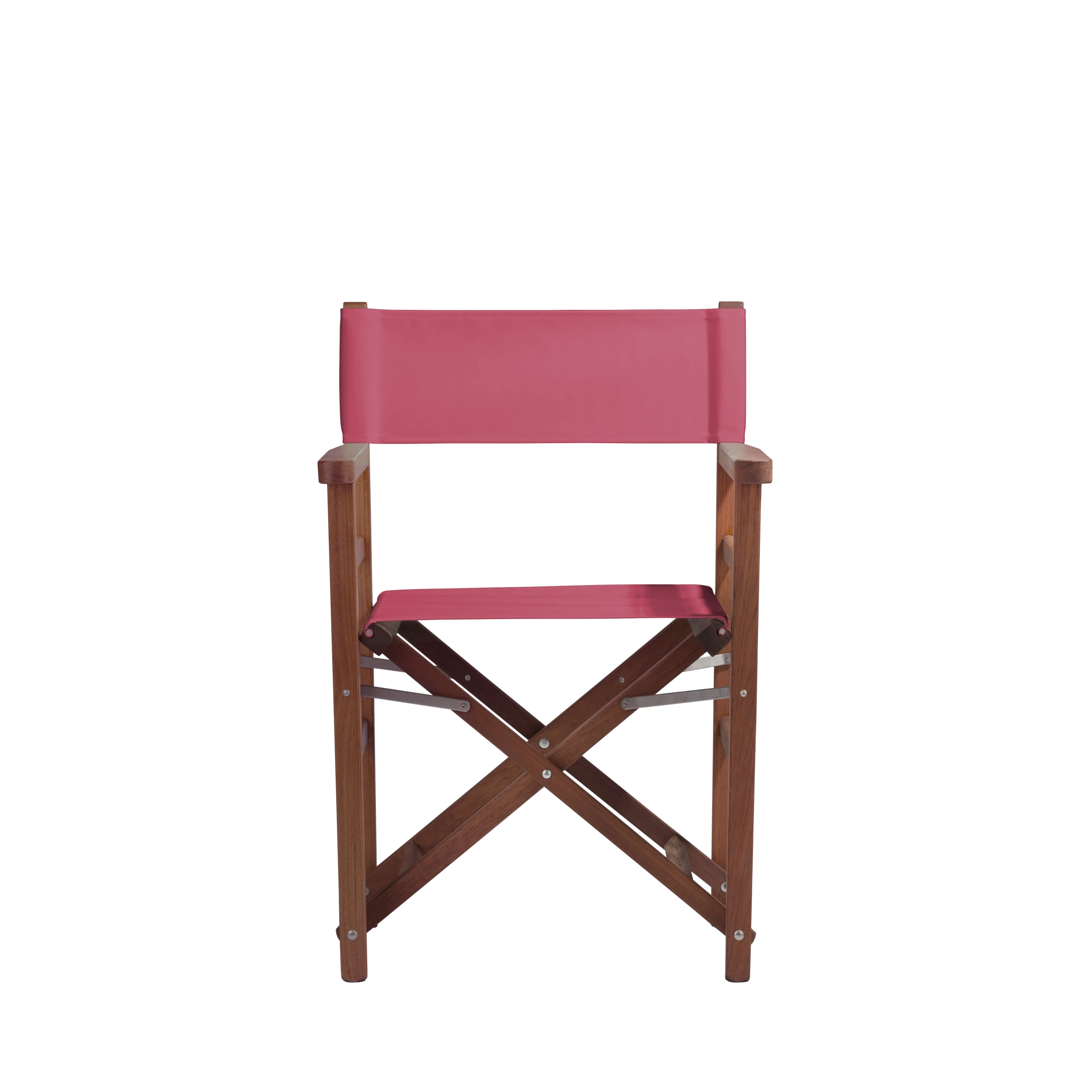 Regiestuhl Oscar aus Iroko-Holz Buchenholz mit Bezug in fuchsia, Frontalansicht
#Classic | Set (Farbe)_fuchsia