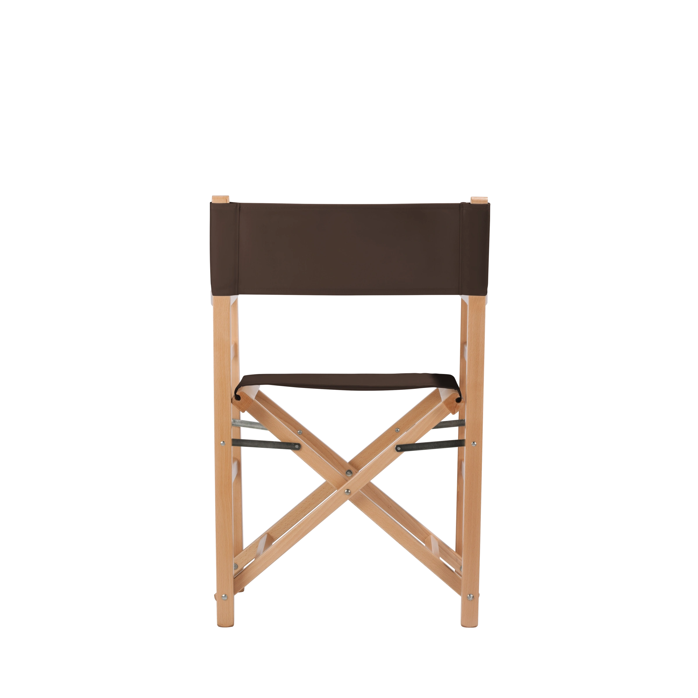 Regiestuhl Oscar aus naturfarbenem Buchenholz mit Bezug in caffé, Rückansicht
#Classic | Set (Farbe)_caffé