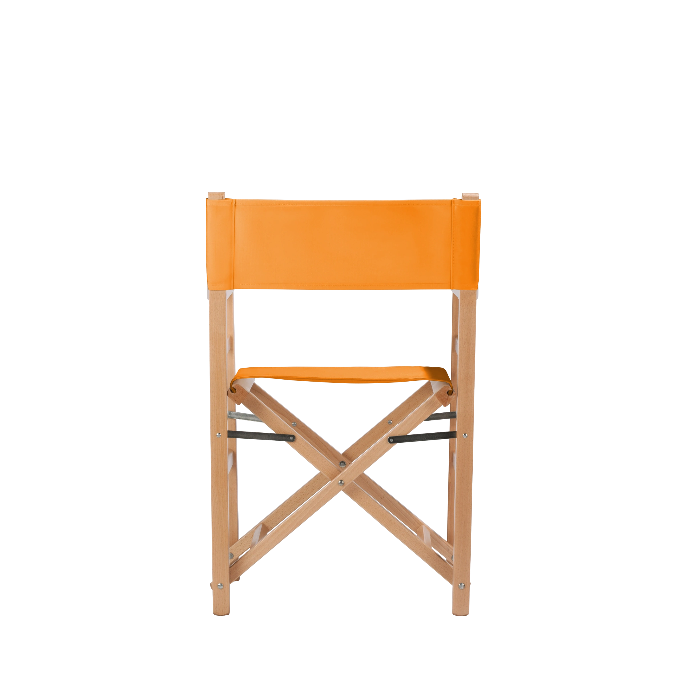 Regiestuhl Oscar aus naturfarbenem Buchenholz mit Bezug in mandarine, Rückansicht
#Classic | Set (Farbe)_mandarine