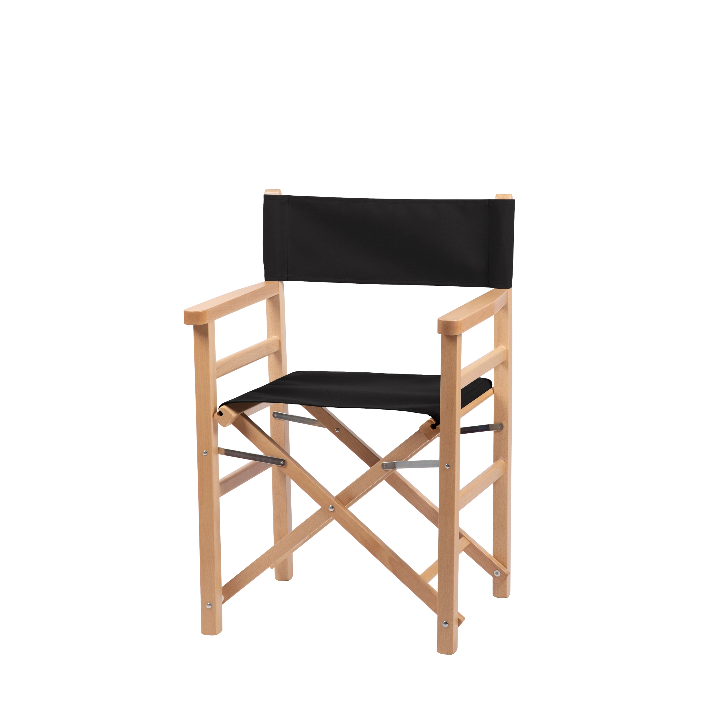 Regiestuhl Oscar aus naturfarbenem Buchenholz mit schwarzem Bezug, Seitenansicht
#Classic | Set (Farbe)_schwarz