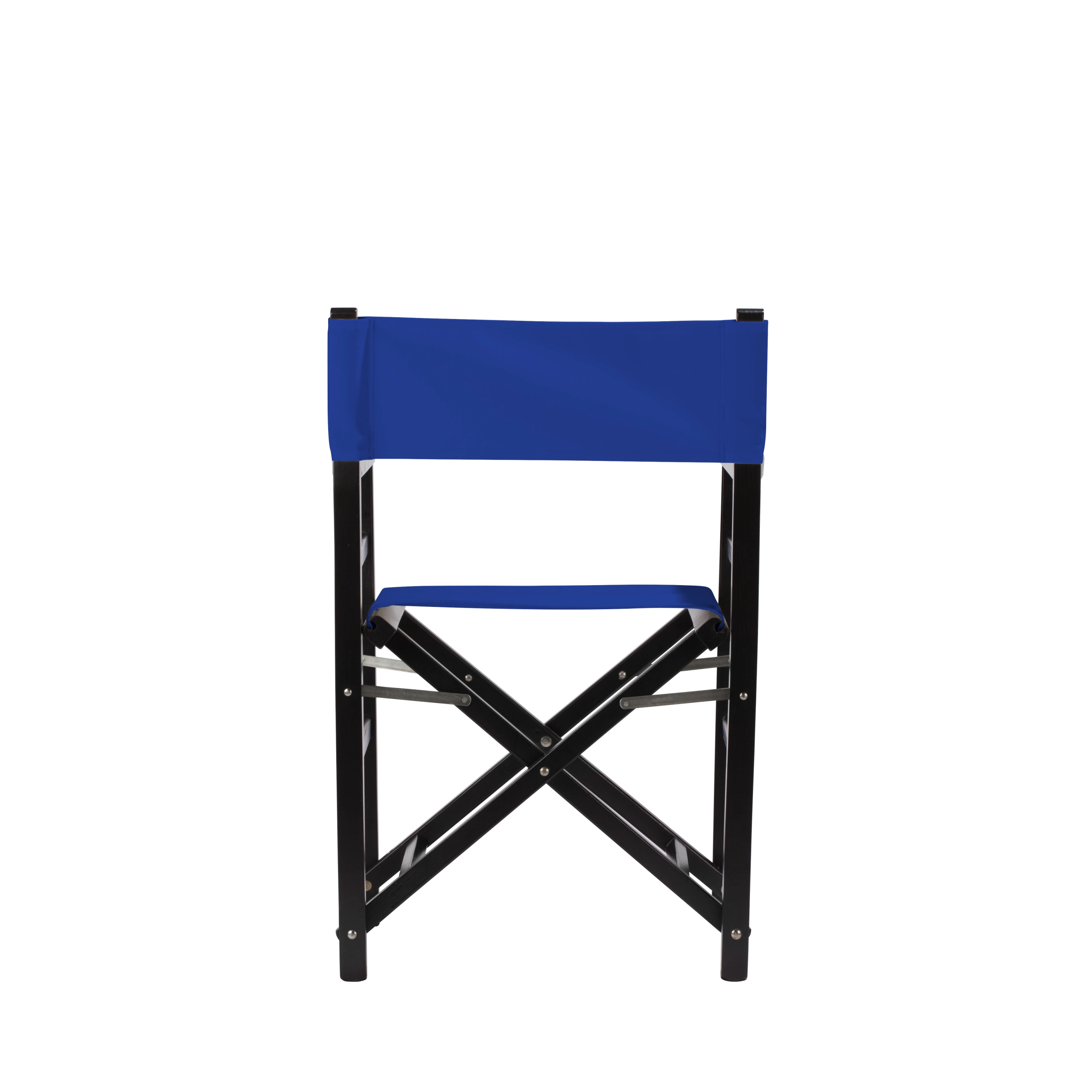 Regiestuhl Oscar aus schwarzem Buchenholz mit dunkelblauem Bezug, Rückansicht
#Classic | Set (Farbe)_dunkelblau