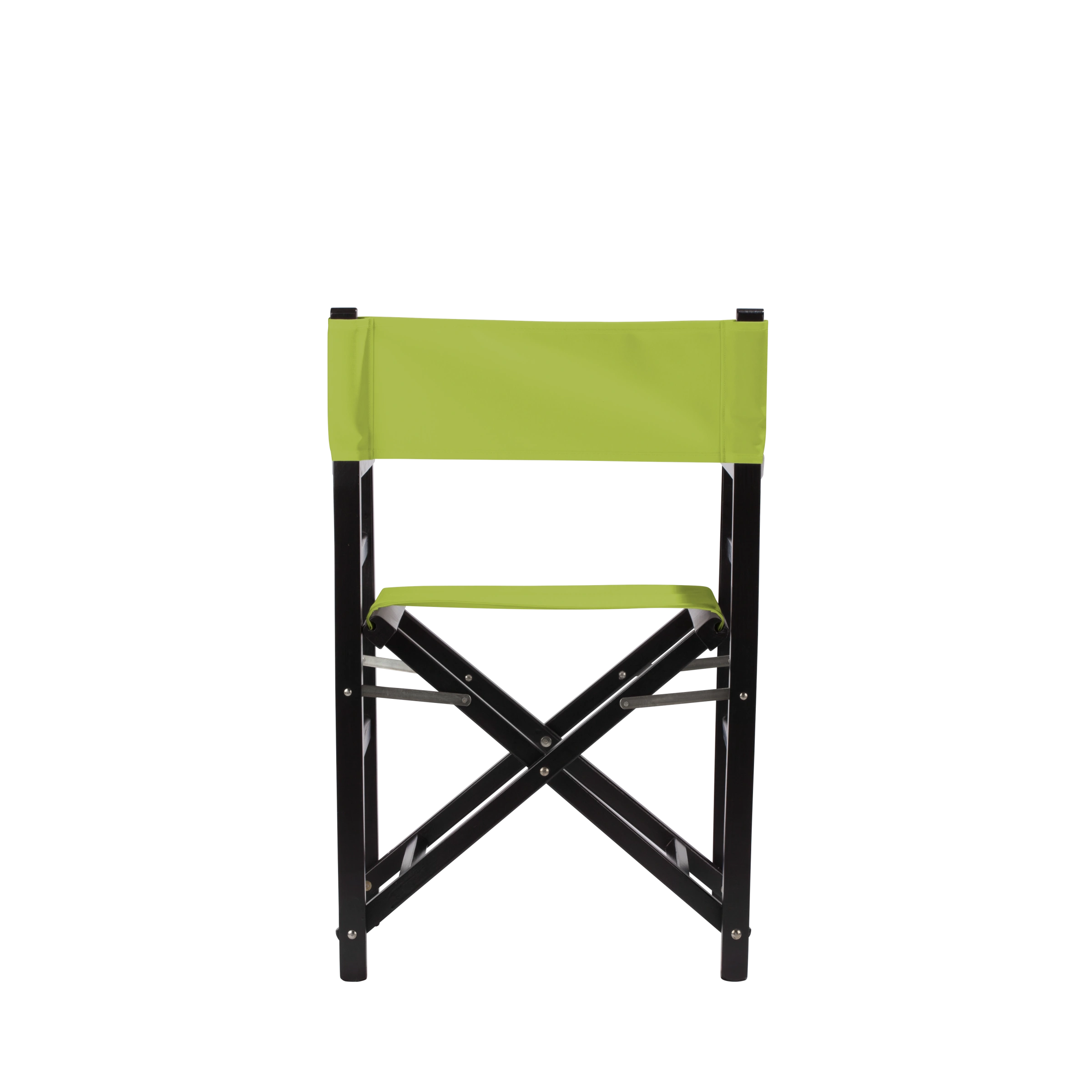 Regiestuhl Oscar aus schwarzem Buchenholz mit hellgrünem Bezug, Rückansicht
#Classic | Set (Farbe)_hellgrün