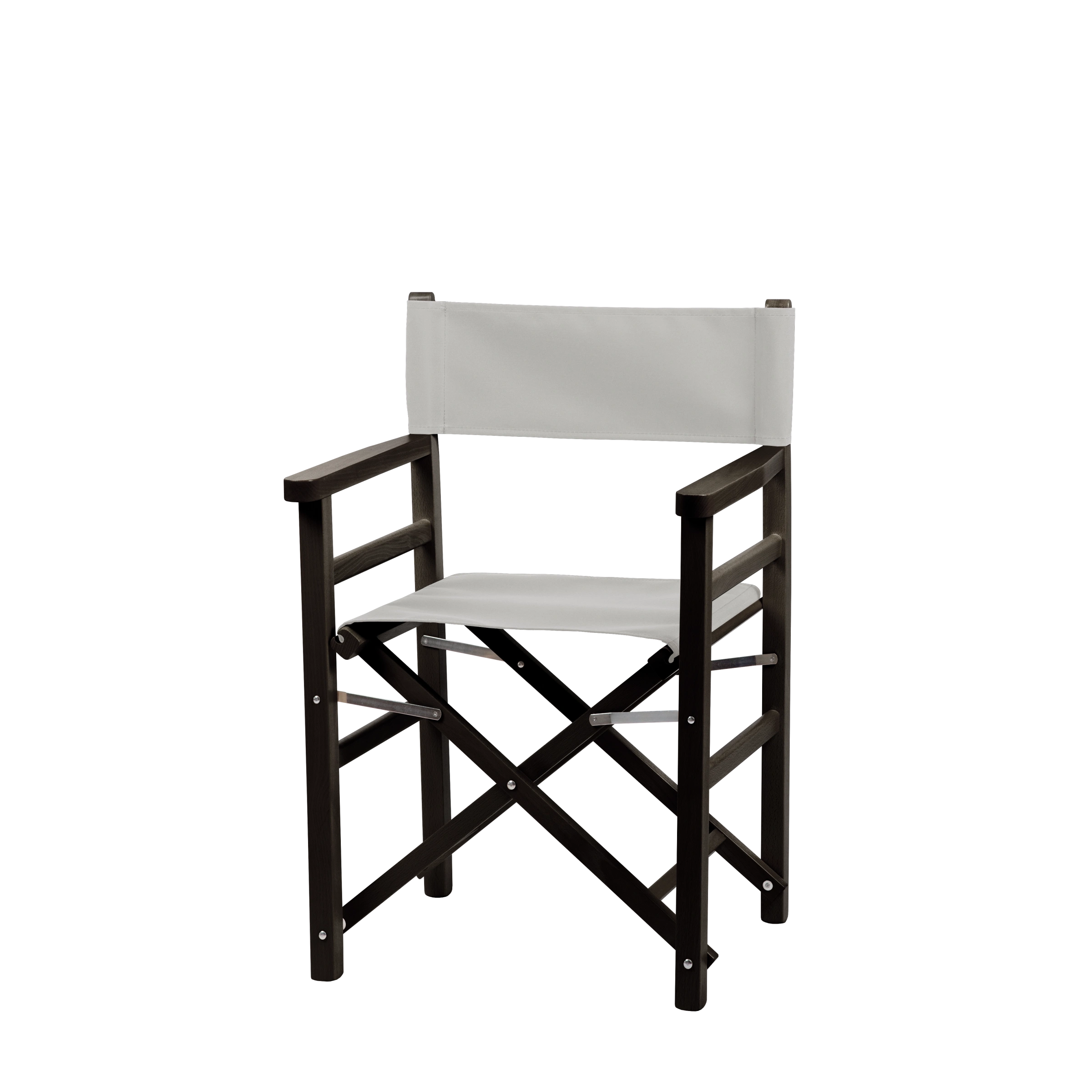 Regiestuhl Oscar aus schwarzem Buchenholz mit hellgrauem Bezug, Seitenansicht
#Classic | Set (Farbe)_hellgrau