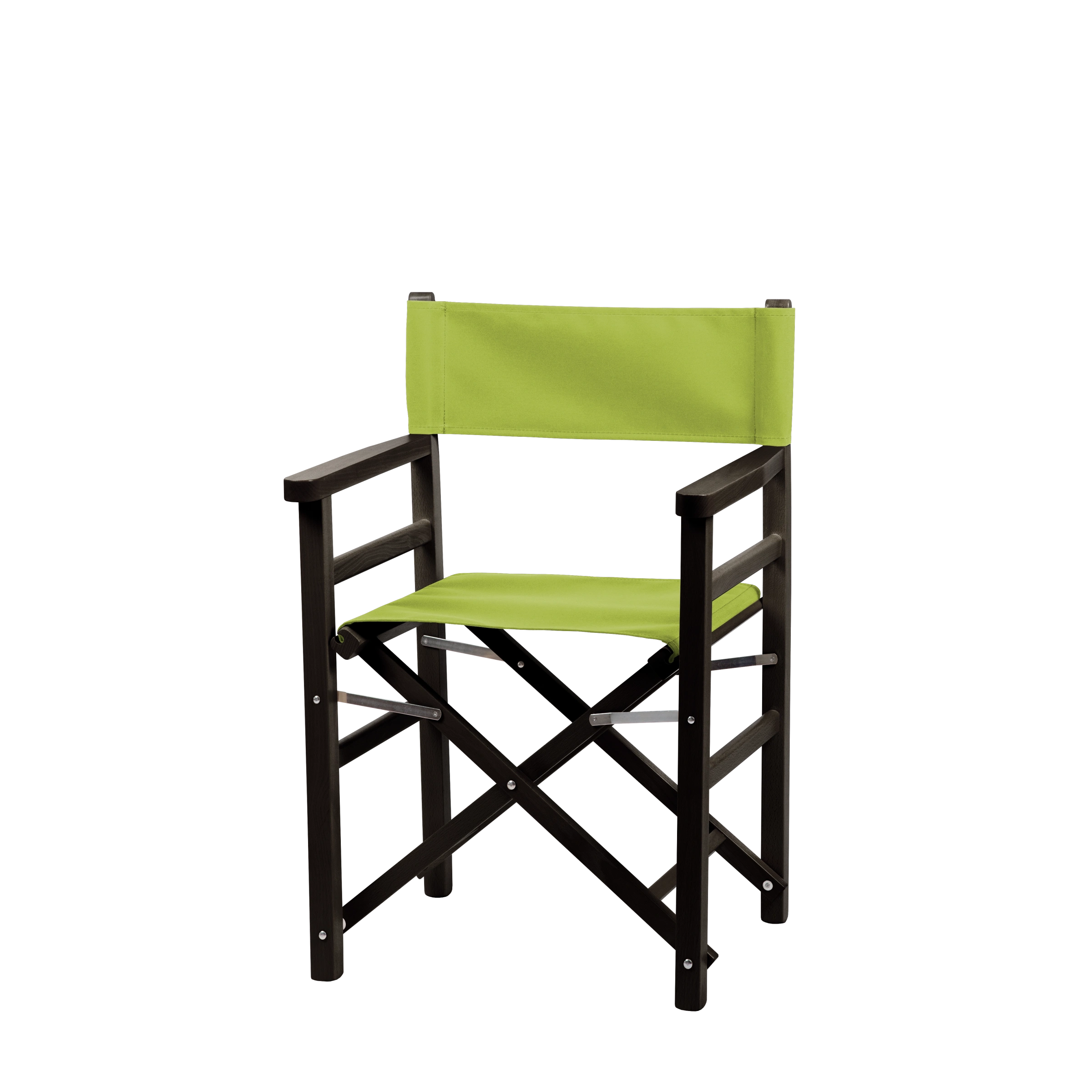 Regiestuhl Oscar aus schwarzem Buchenholz mit hellgrünem Bezug, Seitenansicht
#Classic | Set (Farbe)_hellgrün