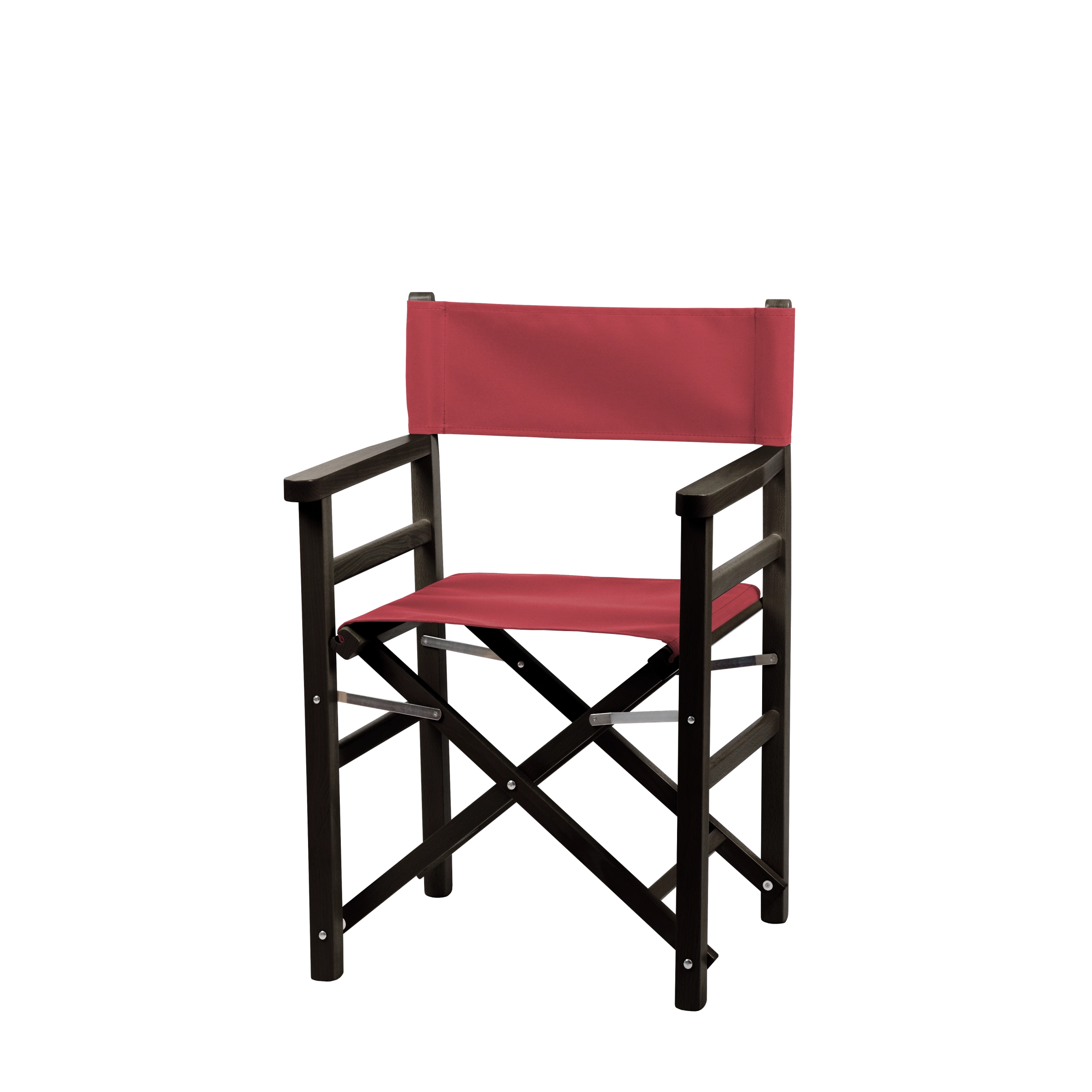 Regiestuhl Oscar aus schwarzem Buchenholz mit rotem Bezug, Seitenansicht
#Classic | Set (Farbe)_rot