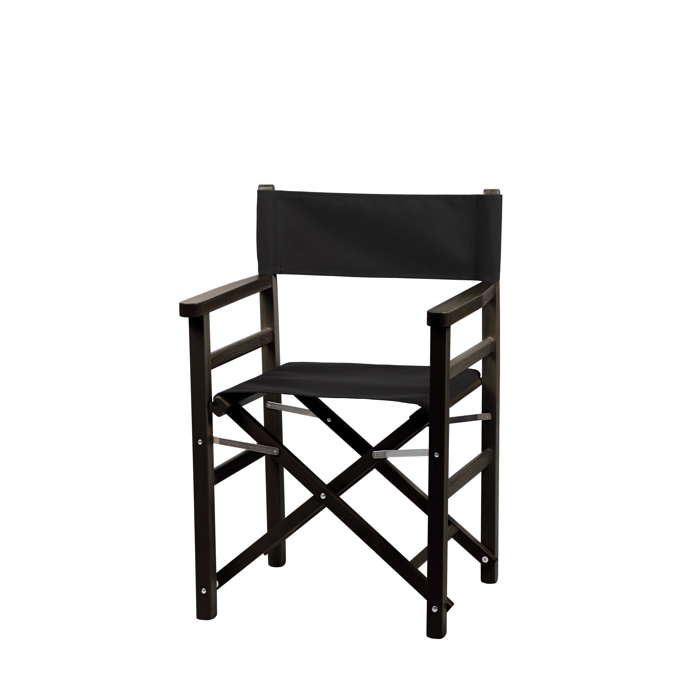 Regiestuhl Oscar aus schwarzem Buchenholz mit schwarzem Bezug, Seitenansicht
#Classic | Set (Farbe)_schwarz