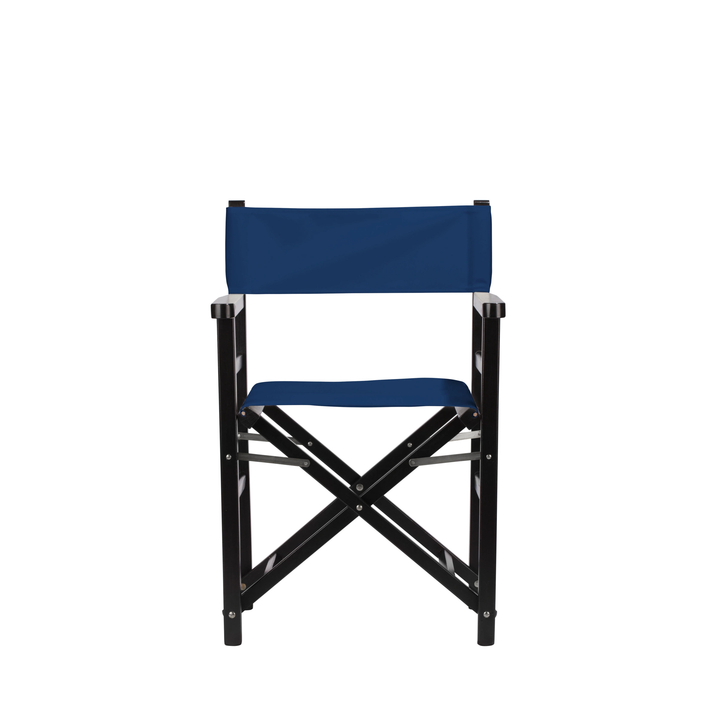 Regiestuhl Oscar aus schwarzem Buchenholz mit Bezug in marine, Frontalansicht
#Classic | Set (Farbe)_marine