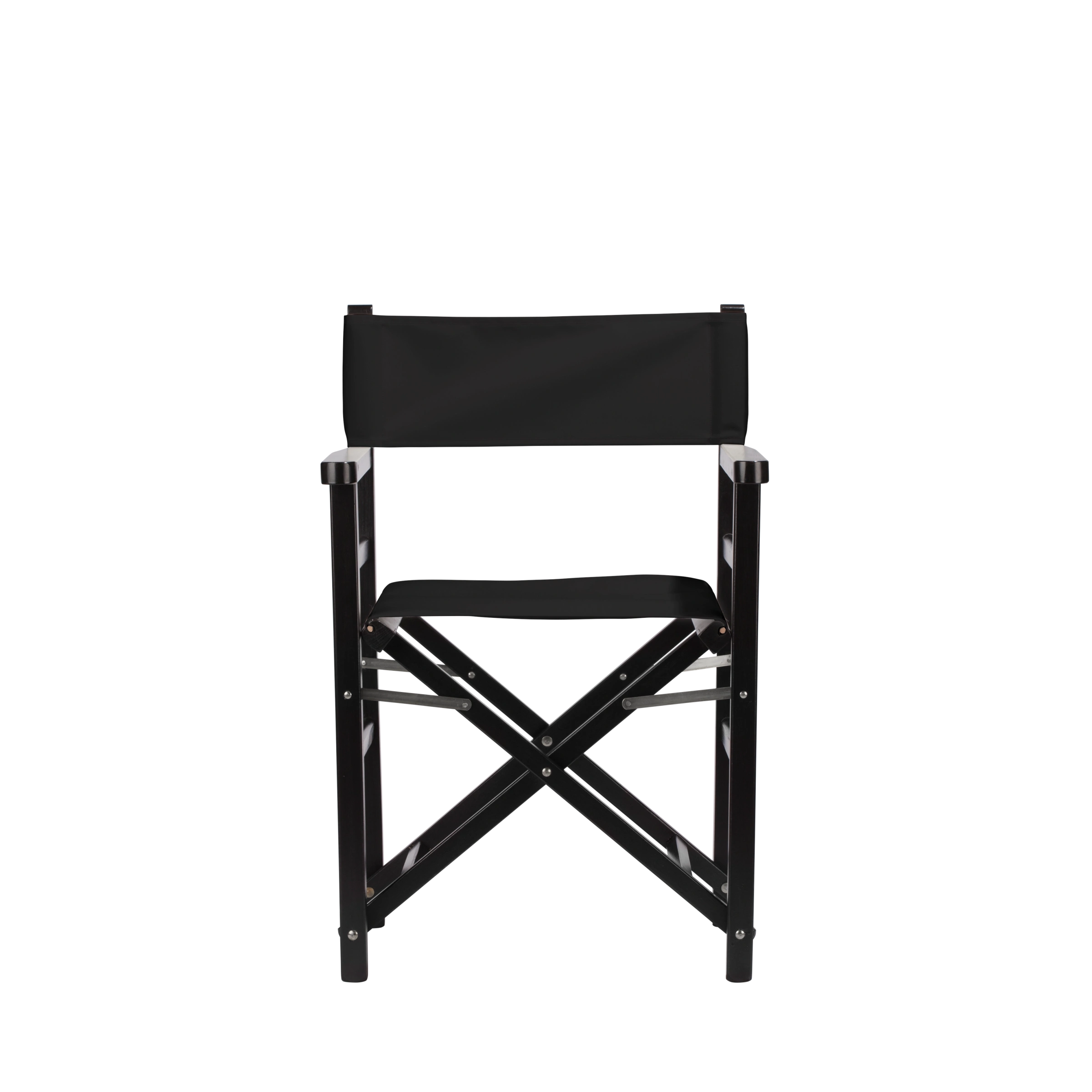 Regiestuhl Oscar aus schwarzem Buchenholz mit schwarzem Bezug, Frontalansicht
#Classic | Set (Farbe)_schwarz