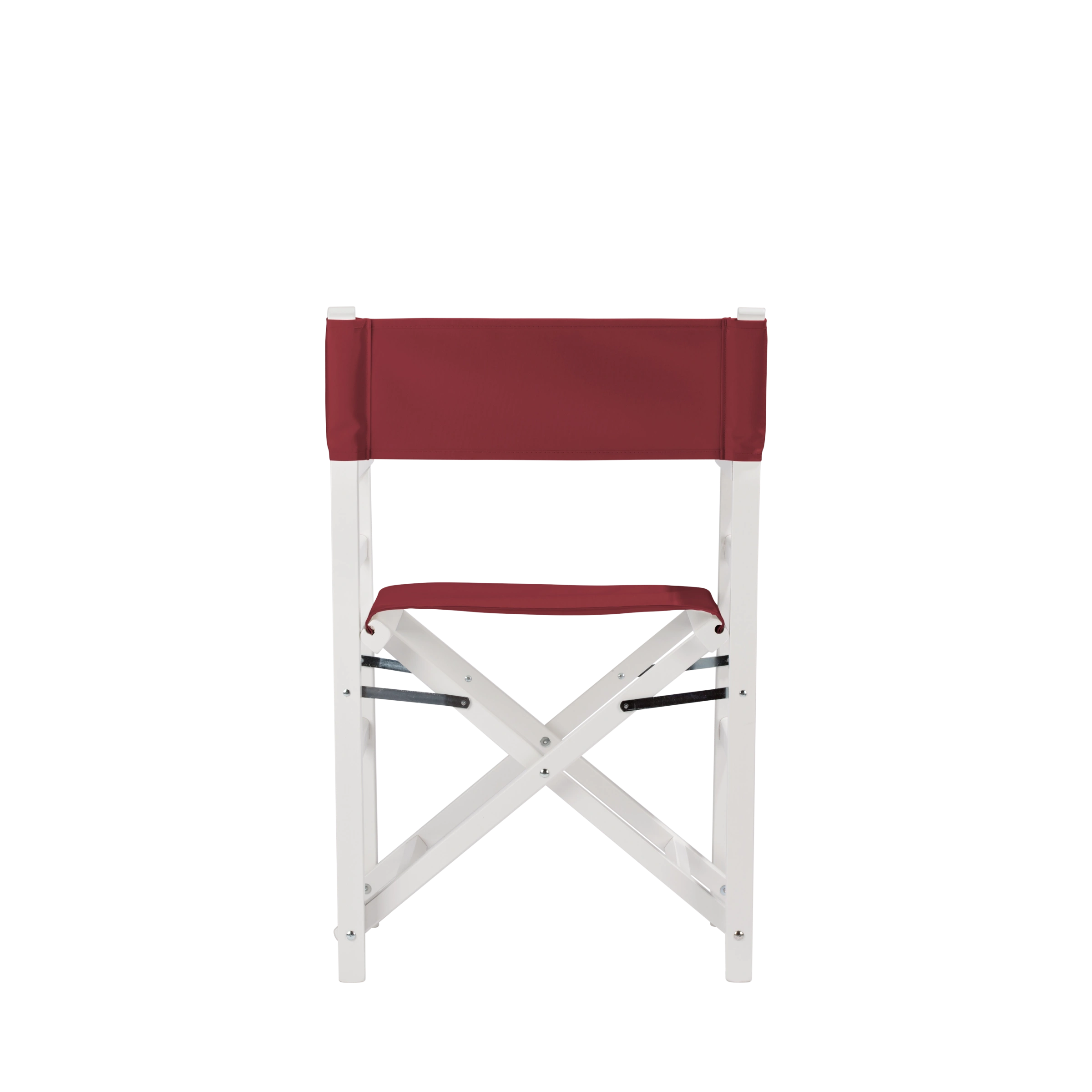 Regiestuhl Oscar aus weißem Buchenholz mit Bezug in bordeaux, Rückansicht
#Classic | Set (Farbe)_bordeaux