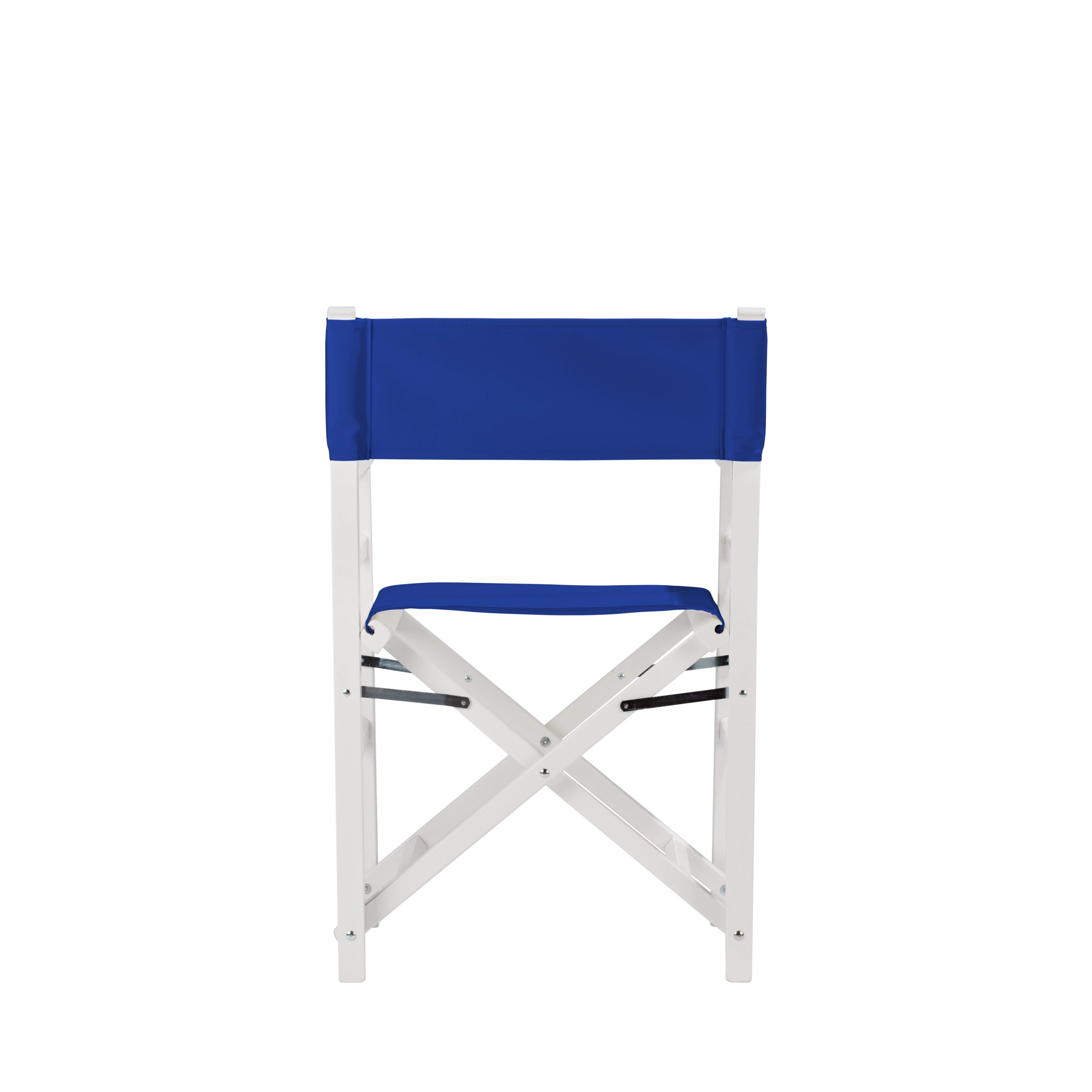 Regiestuhl Oscar aus weißem Buchenholz mit dunkelblauem Bezug, Rückansicht
#Classic | Set (Farbe)_dunkelblau