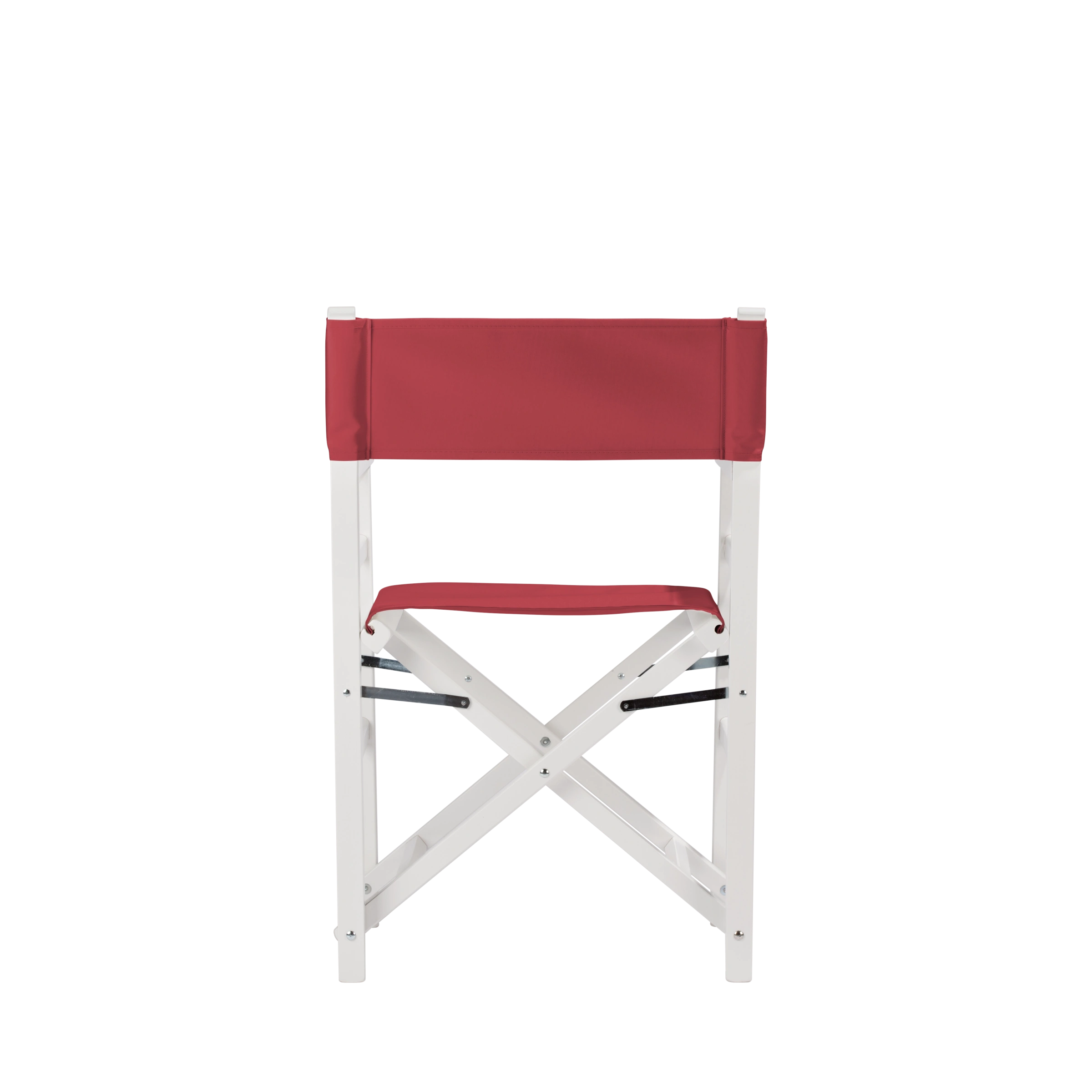 Regiestuhl Oscar aus weißem Buchenholz mit rotem Bezug, Rückansicht
#Classic | Set (Farbe)_rot