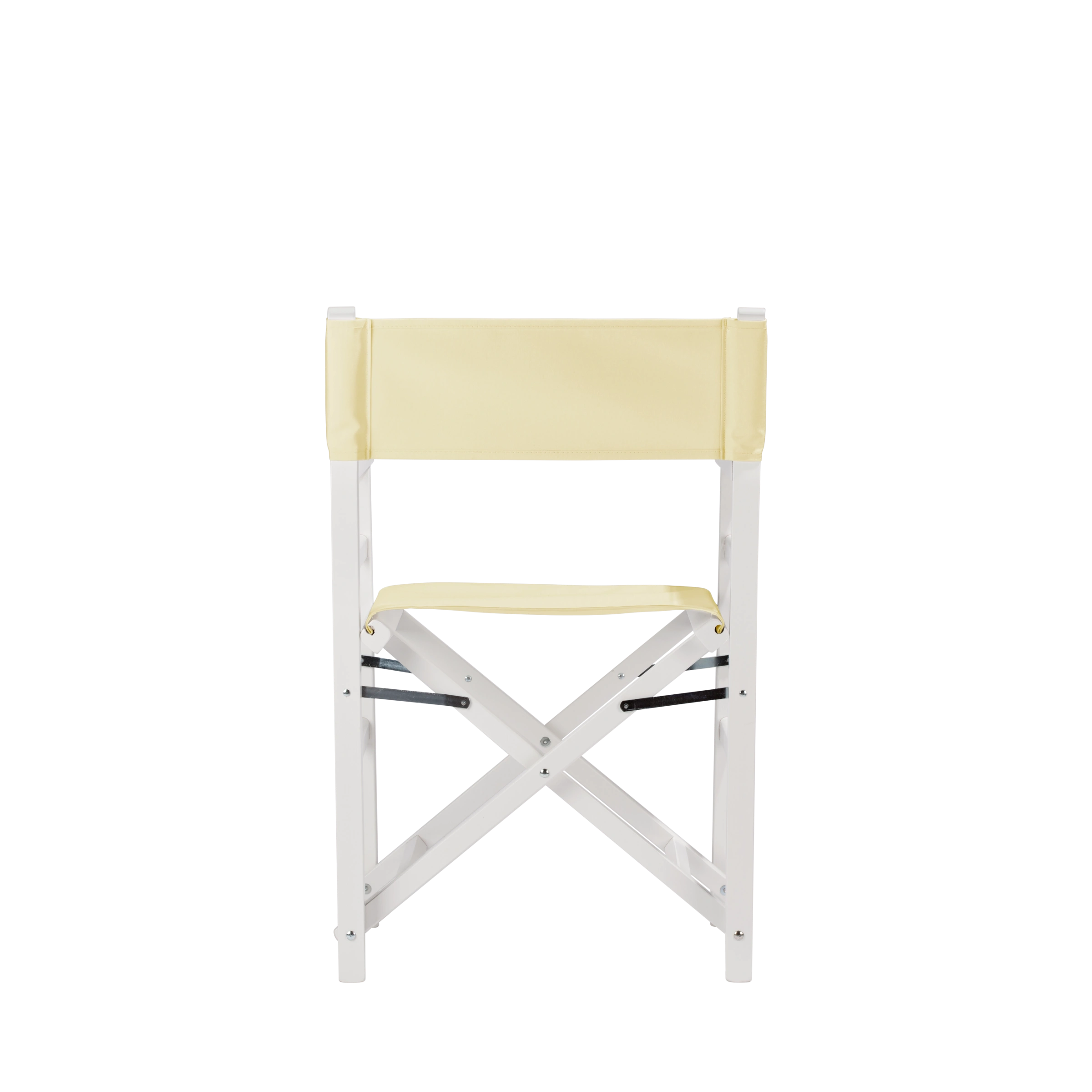 Regiestuhl Oscar aus weißem Buchenholz mit Bezug in vanille, Rückansicht
#Classic | Set (Farbe)_vanille