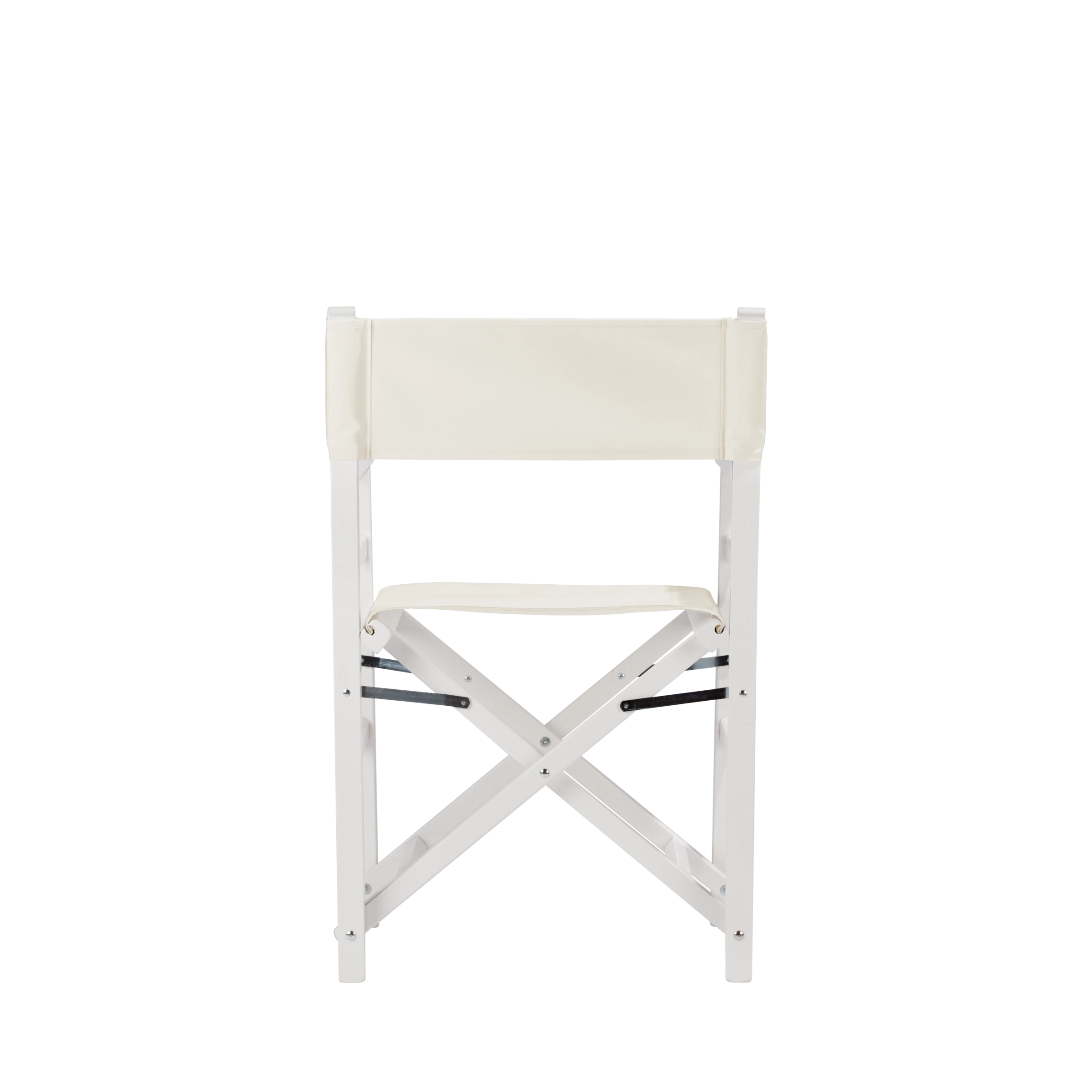 Regiestuhl Oscar aus weißem Buchenholz mit weißem Bezug, Rückansicht
#Classic | Set (Farbe)_weiß