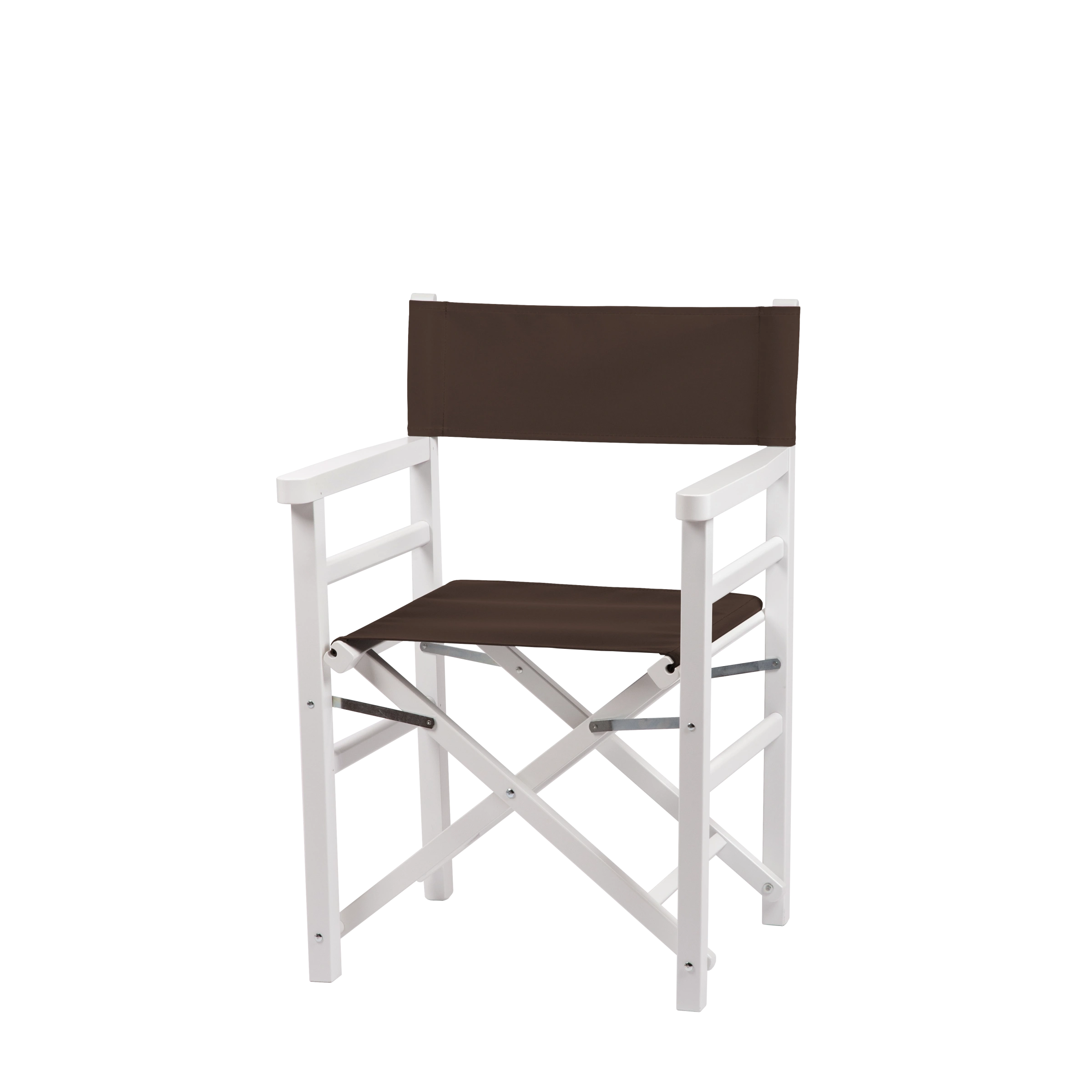 Regiestuhl Oscar aus weißem Buchenholz mit Bezug in caffé, Seitenansicht
#Classic | Set (Farbe)_caffé