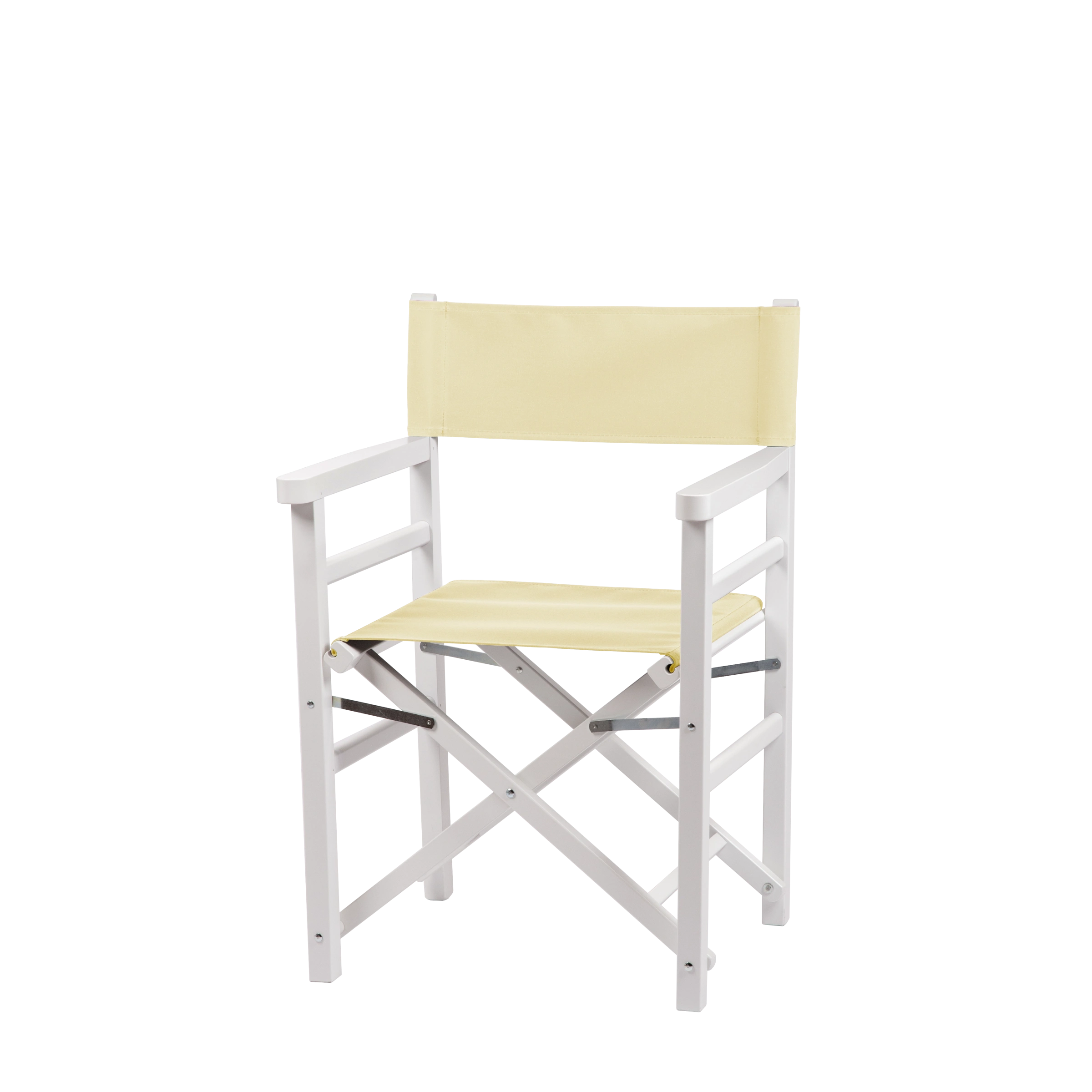 Regiestuhl Oscar aus weißem Buchenholz mit Bezug in vanille, Seitenansicht
#Classic | Set (Farbe)_vanille