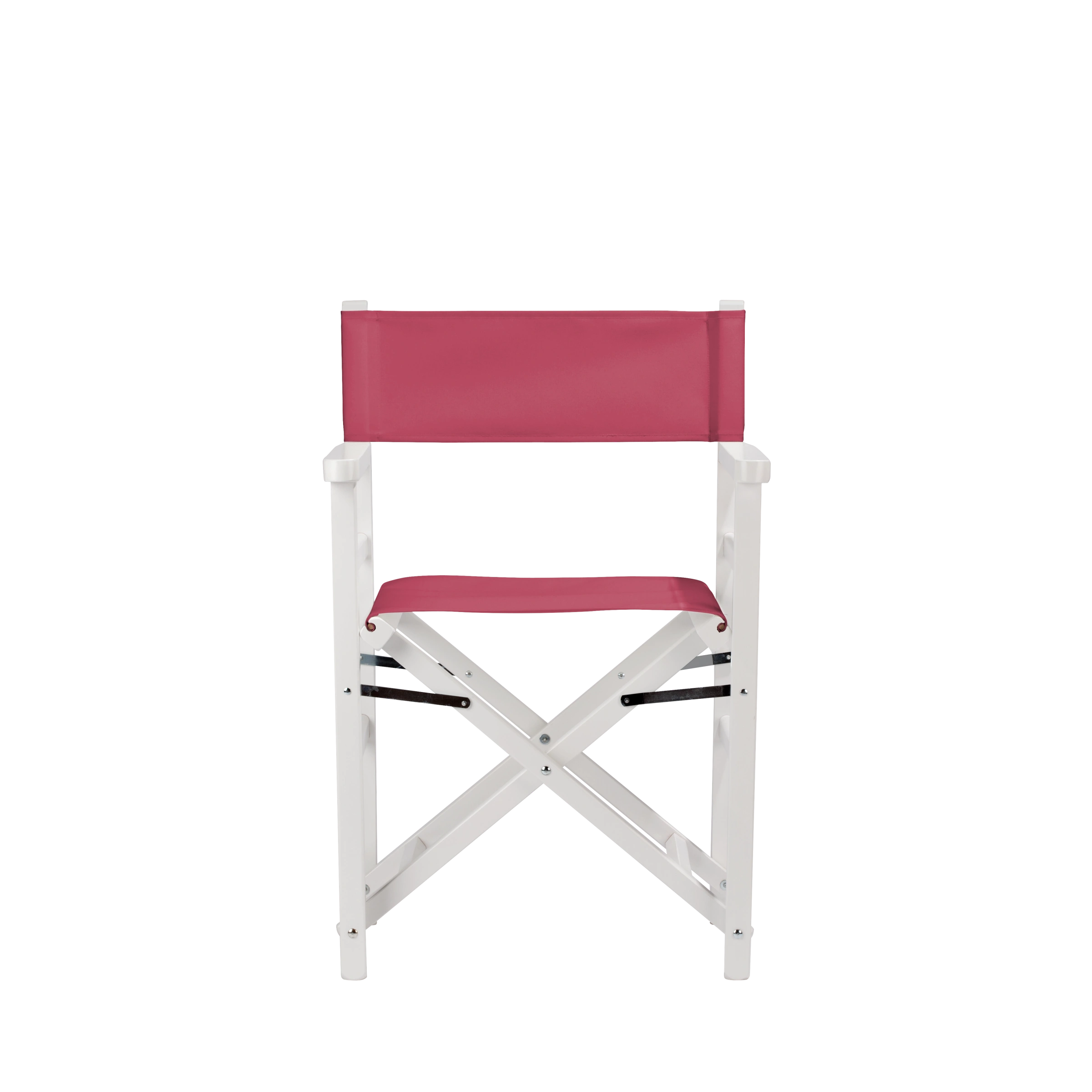 Regiestuhl Oscar aus weißem Buchenholz mit Bezug in fuchsia, Frontalansicht
#Classic | Set (Farbe)_fuchsia