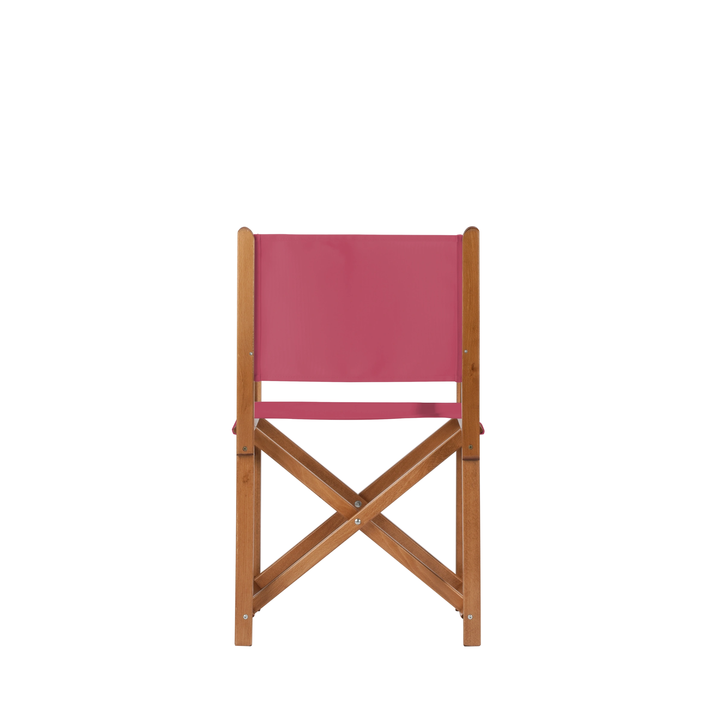 Regiestuhl Pedro aus brandyfarbenem Buchenholz mit Bezug in fuchsia, Rückansicht
#Swing | Set (Farbe)_fuchsia