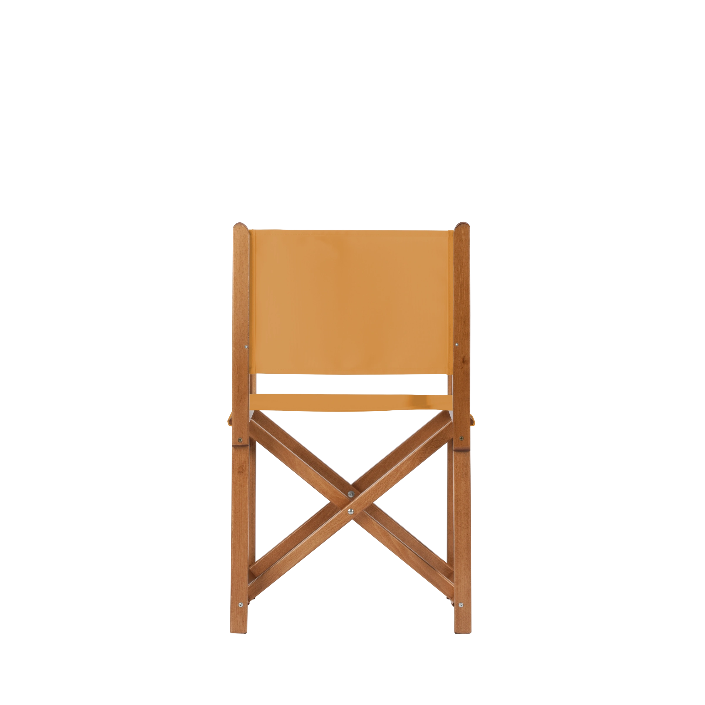 Regiestuhl Pedro aus brandyfarbenem Buchenholz mit Bezug in ocker, Rückansicht
#Swing | Set (Farbe)_ocker