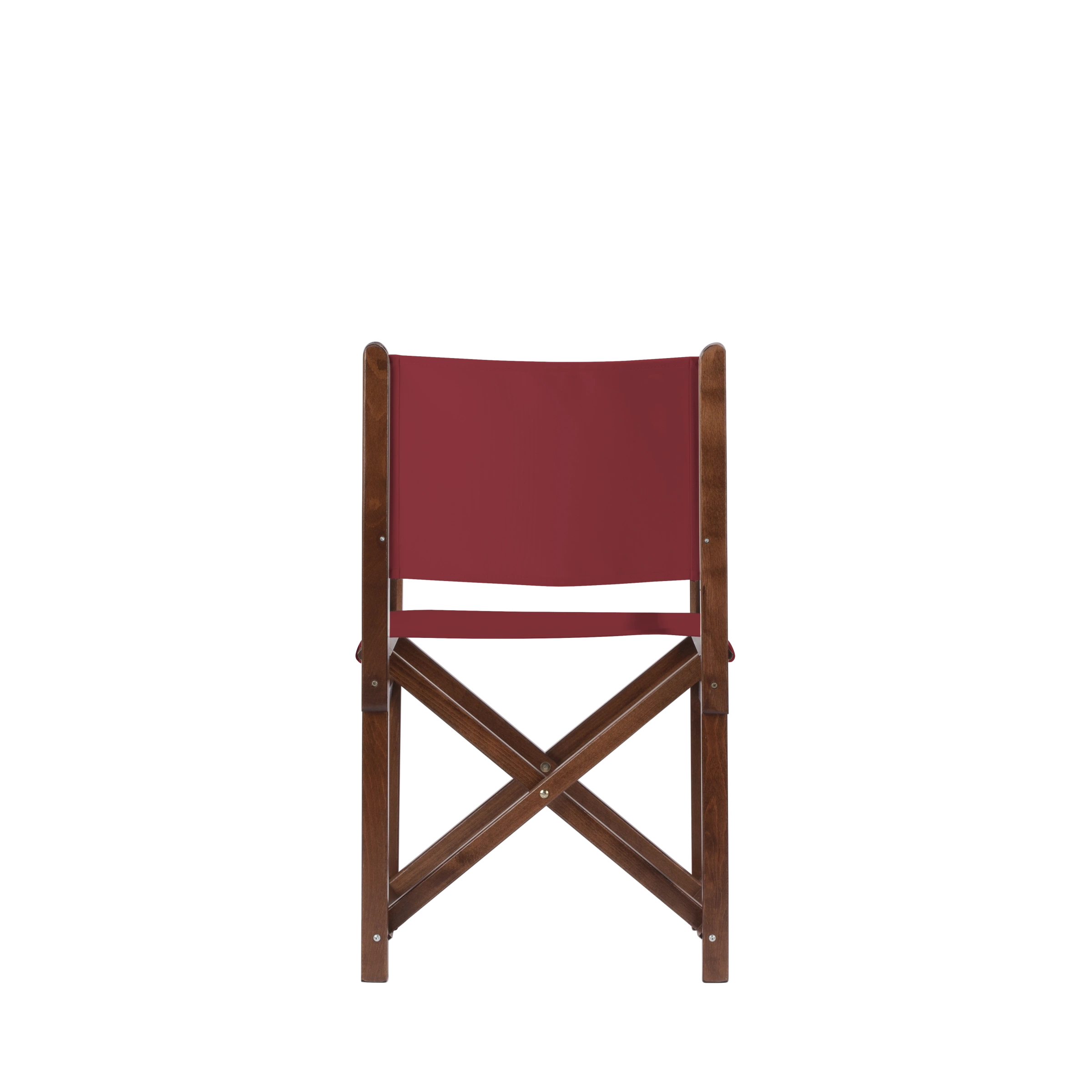 Regiestuhl Pedro aus braunem Buchenholz mit Bezug in bordeaux, Rückansicht
#Swing | Set (Farbe)_bordeaux
