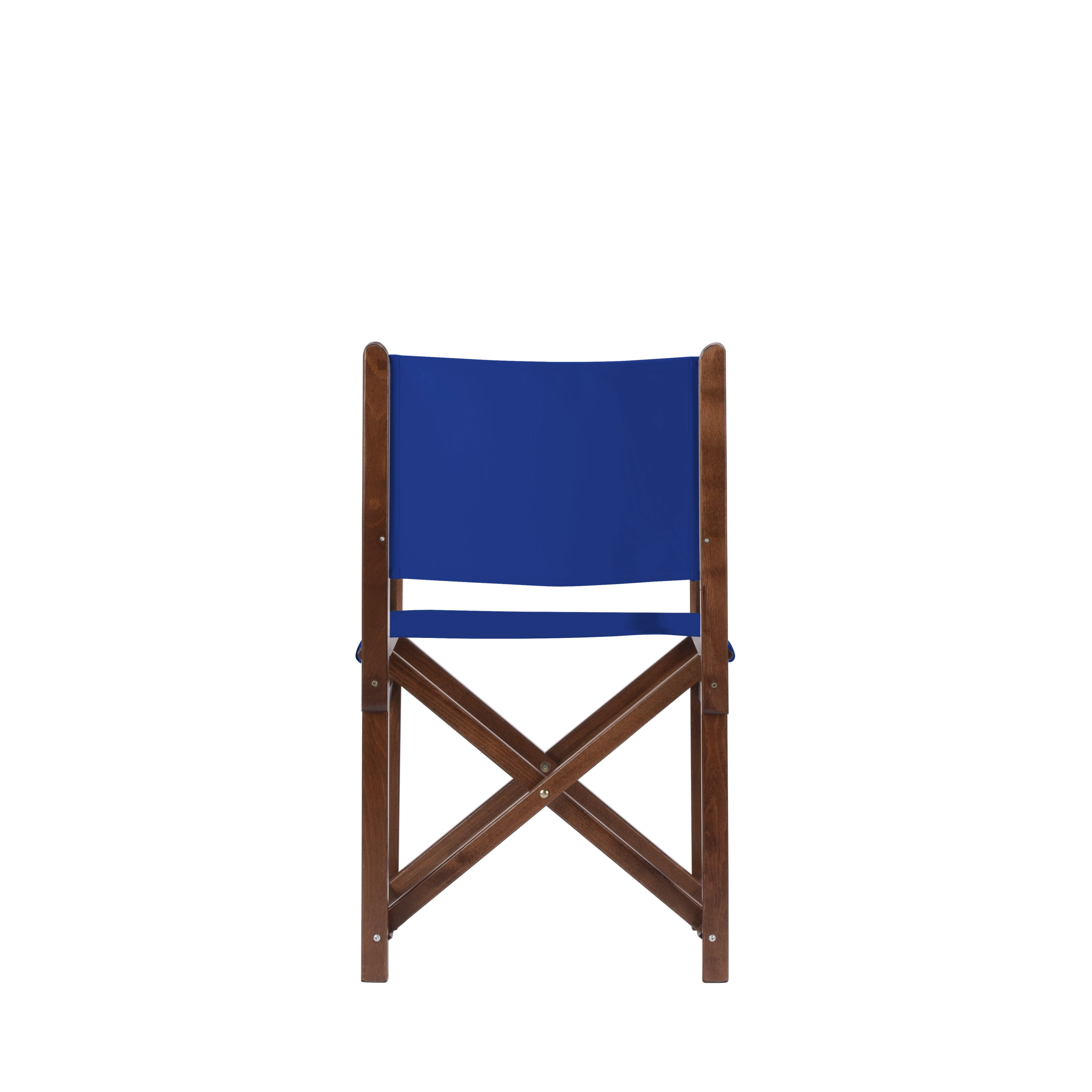 Regiestuhl Pedro aus braunem Buchenholz mit dunkelblauem Bezug, Rückansicht
#Swing | Set (Farbe)_dunkelblau